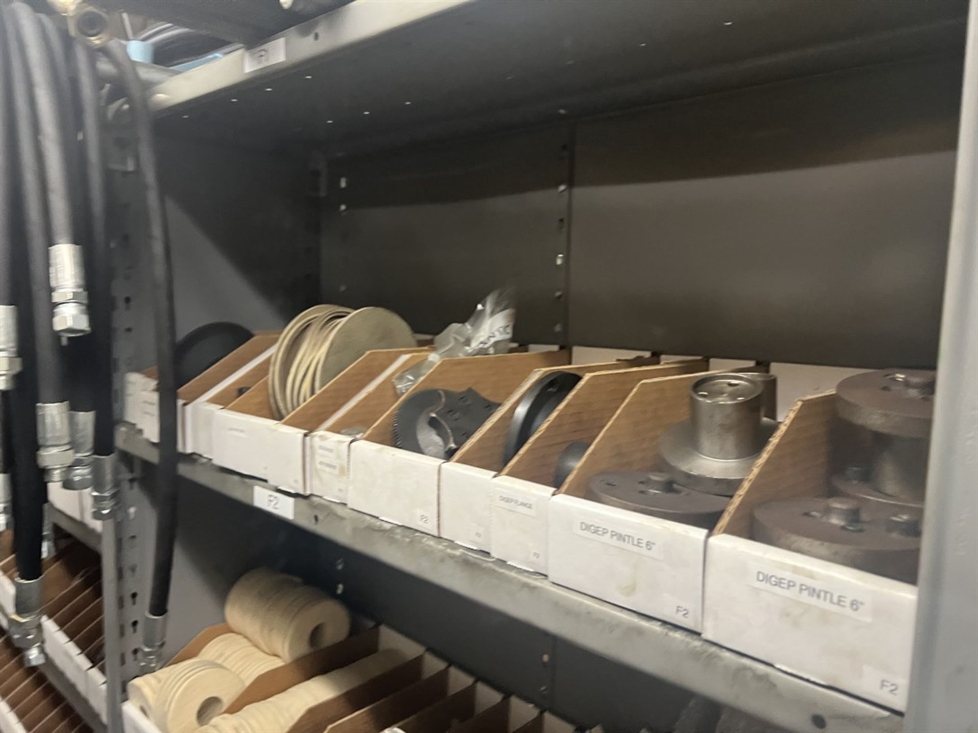 Maintenance Crib- Row of Shop Shelving w/ Contents Including Brakes, Pads, Solenoids, Oil Sensors, - Image 21 of 30