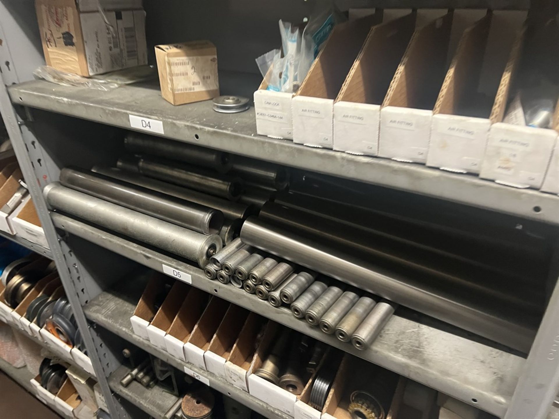 Maintenance Crib- Row of Shop Shelving w/ Contents Including Brakes, Pads, Solenoids, Oil Sensors, - Image 15 of 30