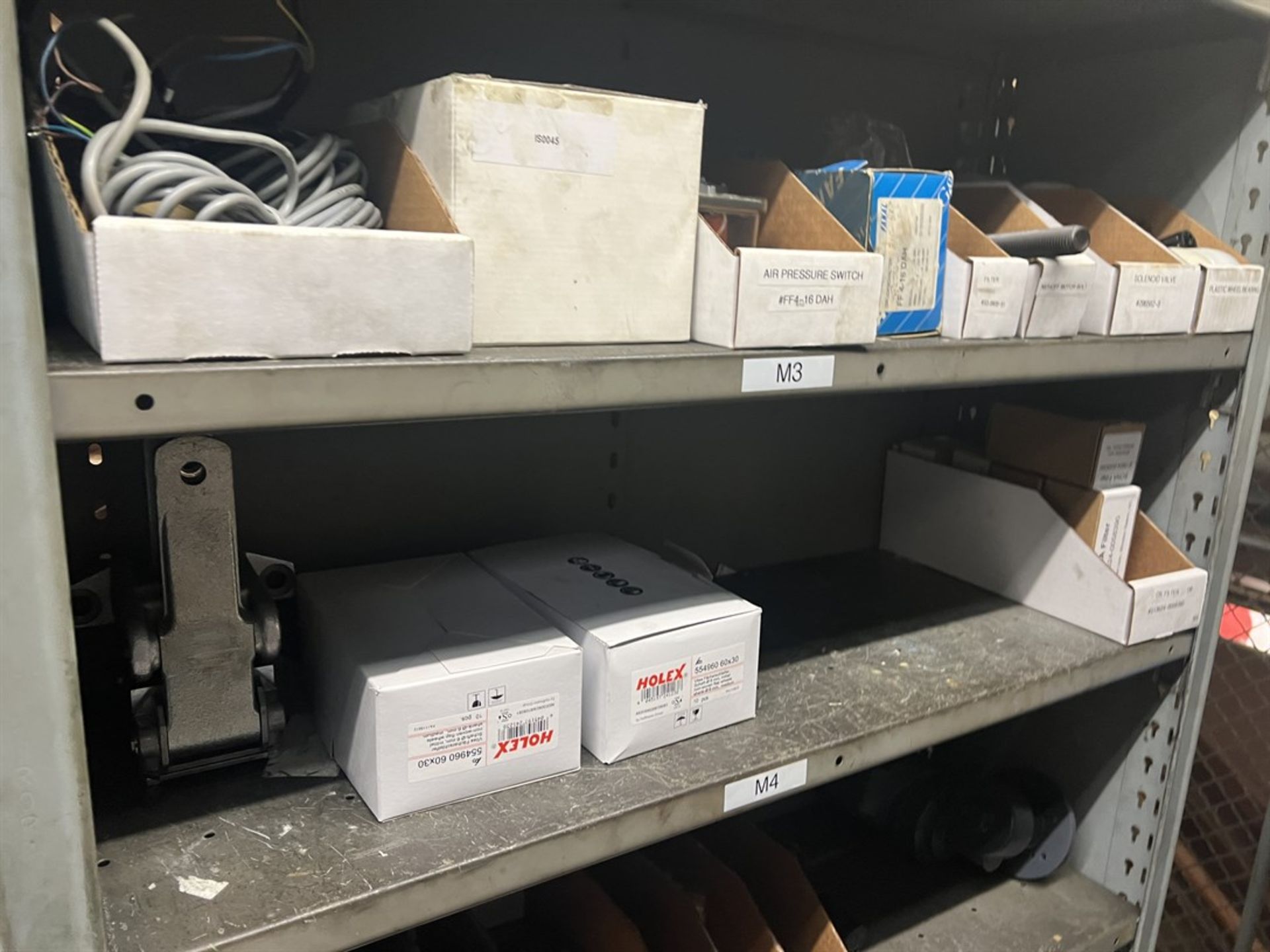 Maintenance Crib- Row of Shop Shelving w/ Contents Including Pulleys, O-Rings, Sensors, Ceramic - Image 23 of 26