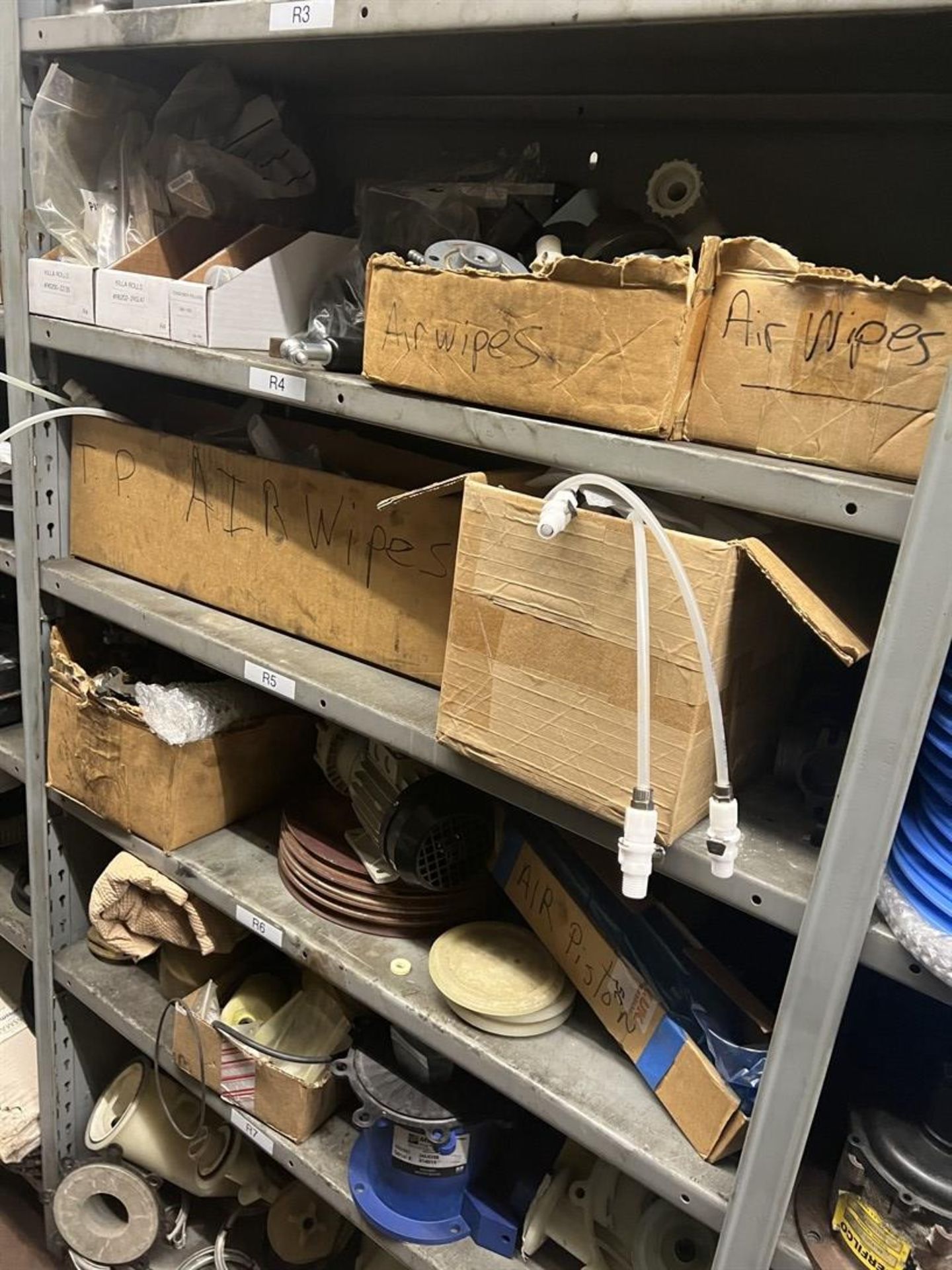 Maintenance Crib- Row of Shop Shelving w/ Contents Including Pulleys, Sleeves, Seals, Air wipes, - Image 17 of 22