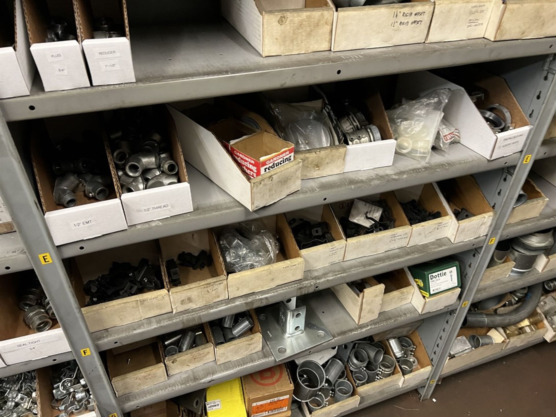 Maintenance Crib- Row of Shop Shelving w/ Contents Including Sockets, Beam Clamps, Liquids Tight and - Image 12 of 21