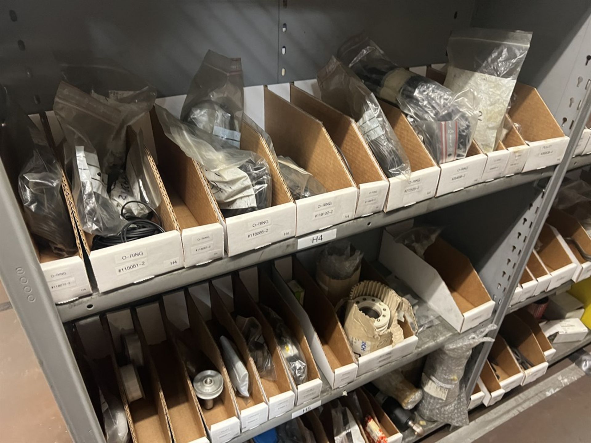 Maintenance Crib- Row of Shop Shelving w/ Contents Including Pulleys, O-Rings, Sensors, Ceramic - Image 5 of 26