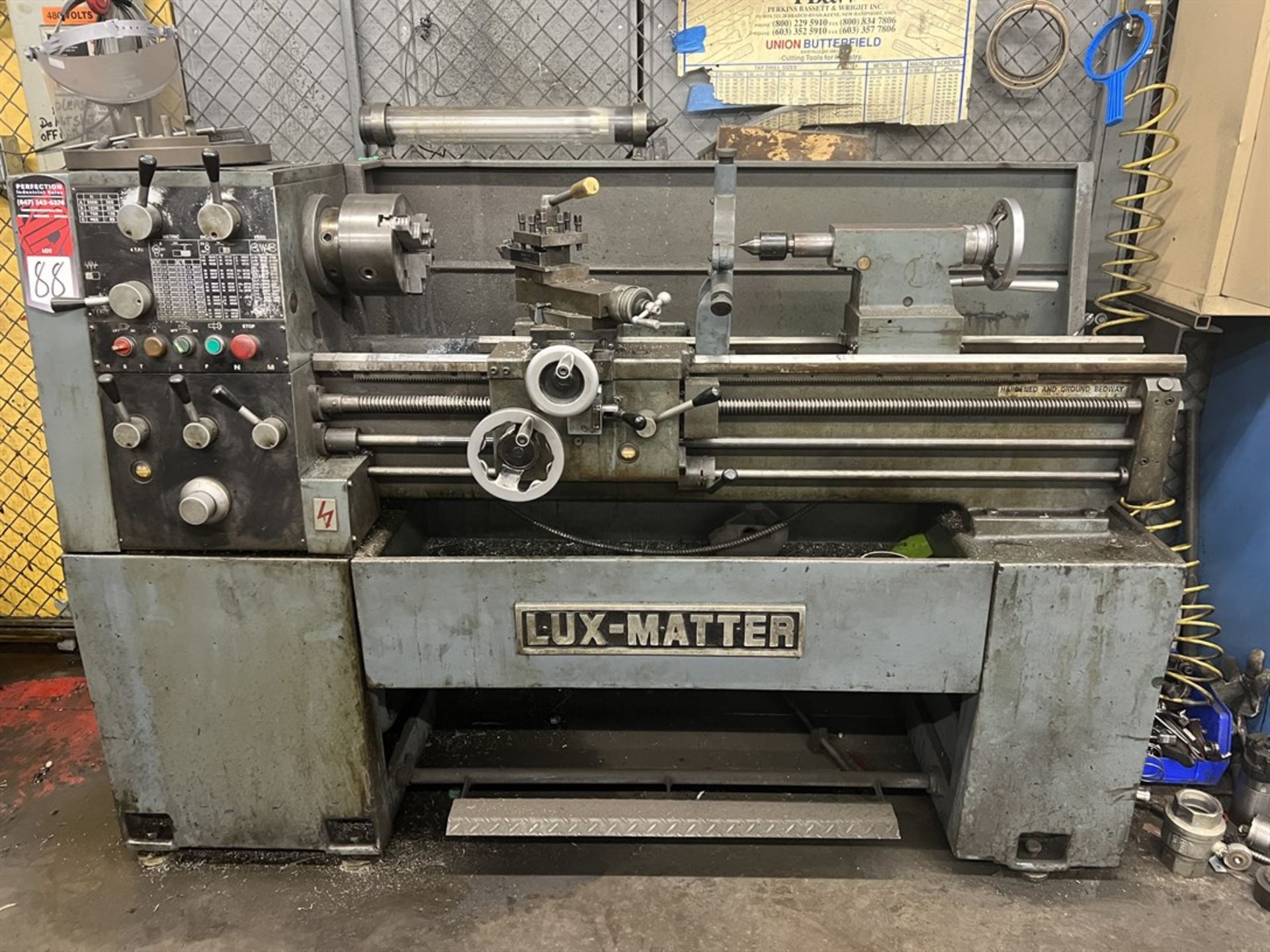 LUX-MATTER Lathe, s/n an, 14” Swing x 36” Between Centers, 6” 3-Jaw Chuck, Quick Change Tool Post,