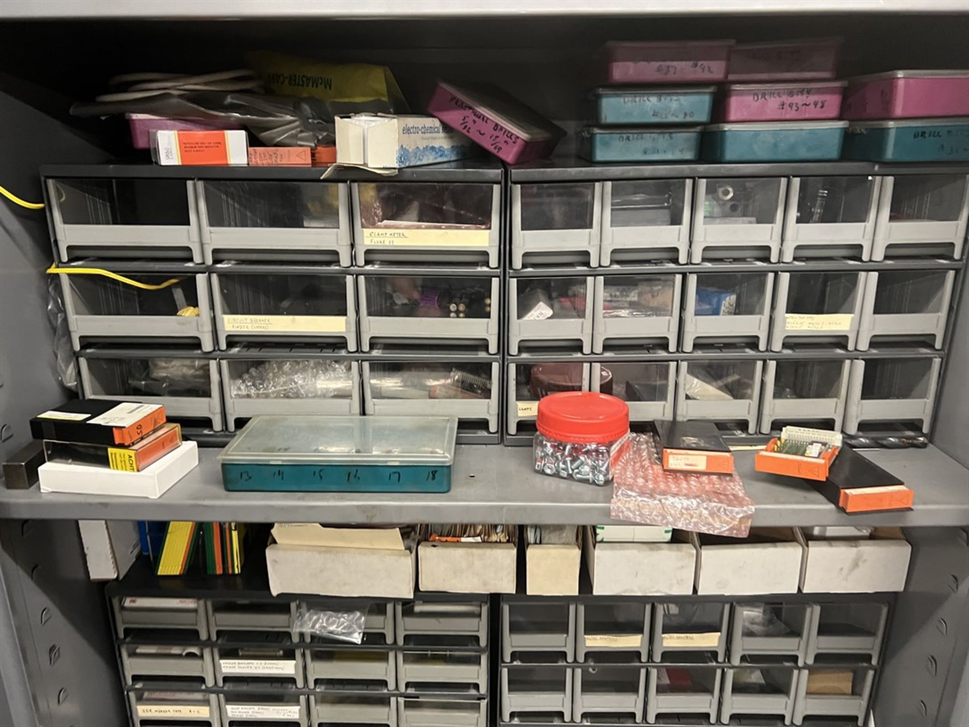 Shop Cabinet w/ Assorted Electrical Supplies and Fasteners - Image 3 of 9