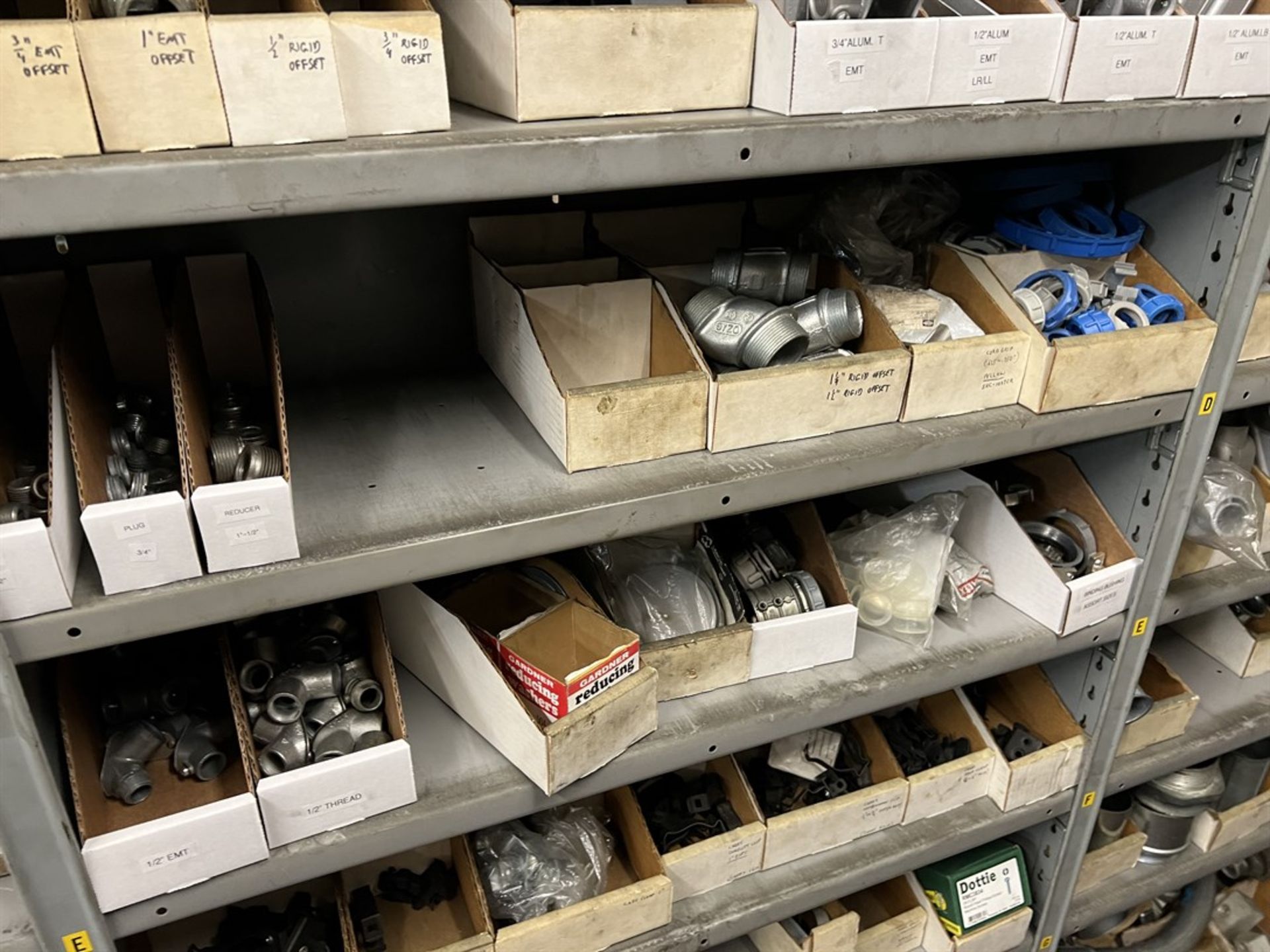 Maintenance Crib- Row of Shop Shelving w/ Contents Including Sockets, Beam Clamps, Liquids Tight and - Image 11 of 21