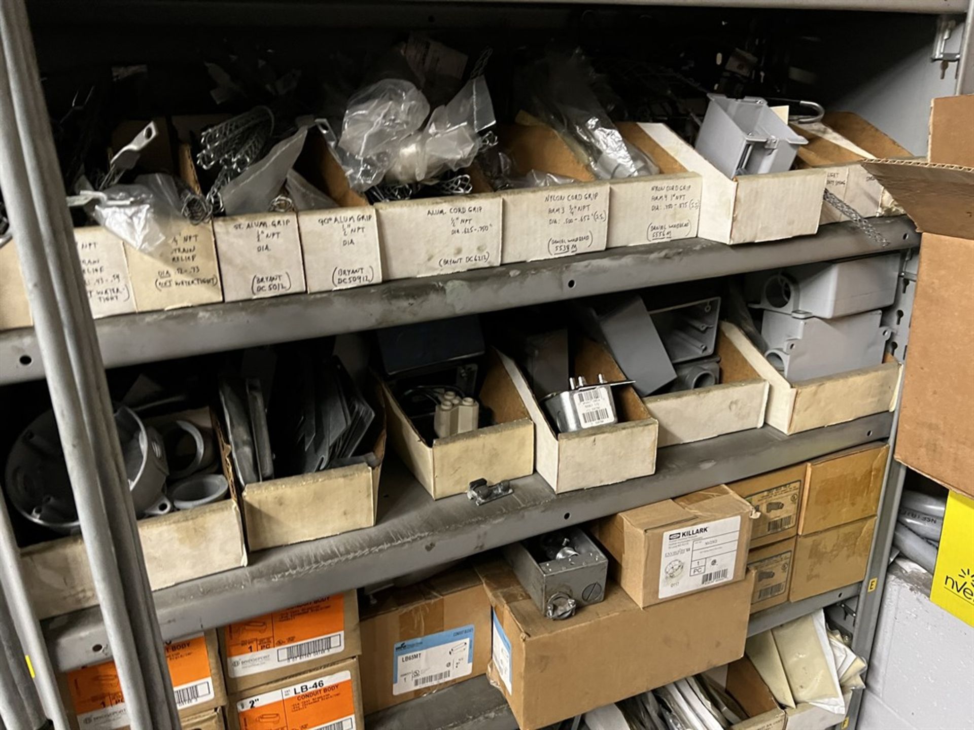 Maintenance Crib- Row of Shop Shelving w/ Contents Including Sockets, Beam Clamps, Liquids Tight and - Image 19 of 21