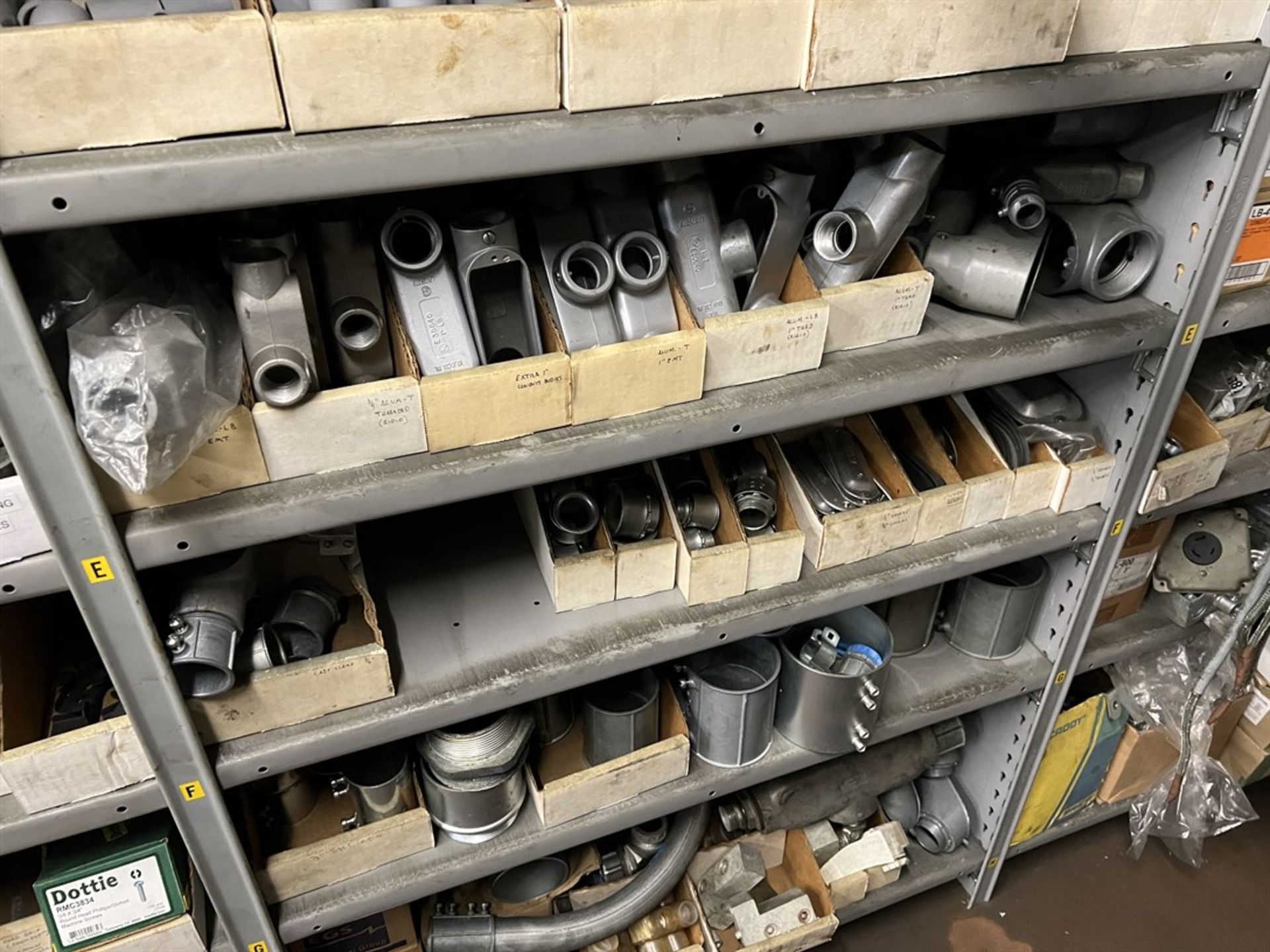 Maintenance Crib- Row of Shop Shelving w/ Contents Including Sockets, Beam Clamps, Liquids Tight and - Image 15 of 21