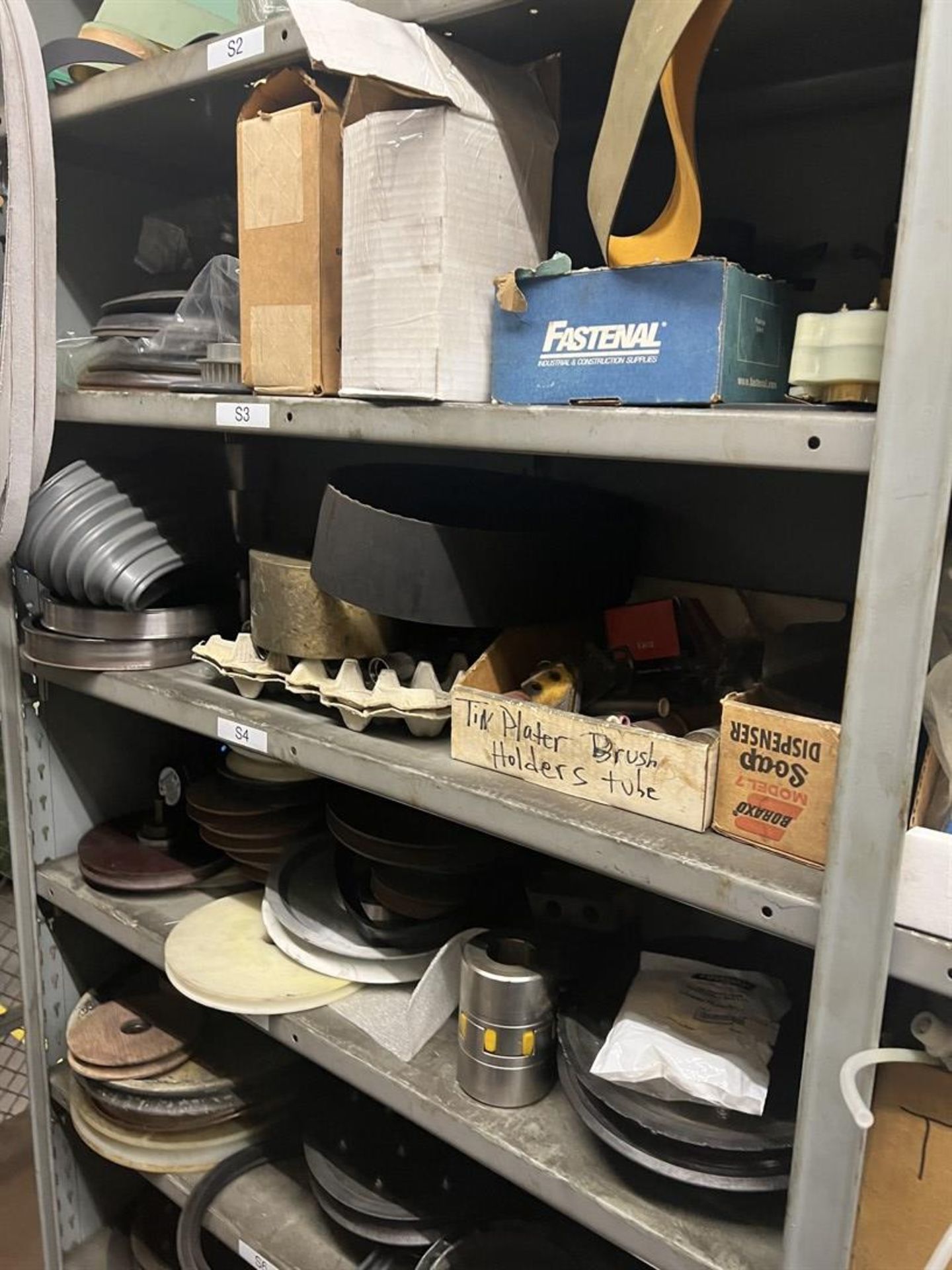Maintenance Crib- Row of Shop Shelving w/ Contents Including Pulleys, Sleeves, Seals, Air wipes, - Image 20 of 22