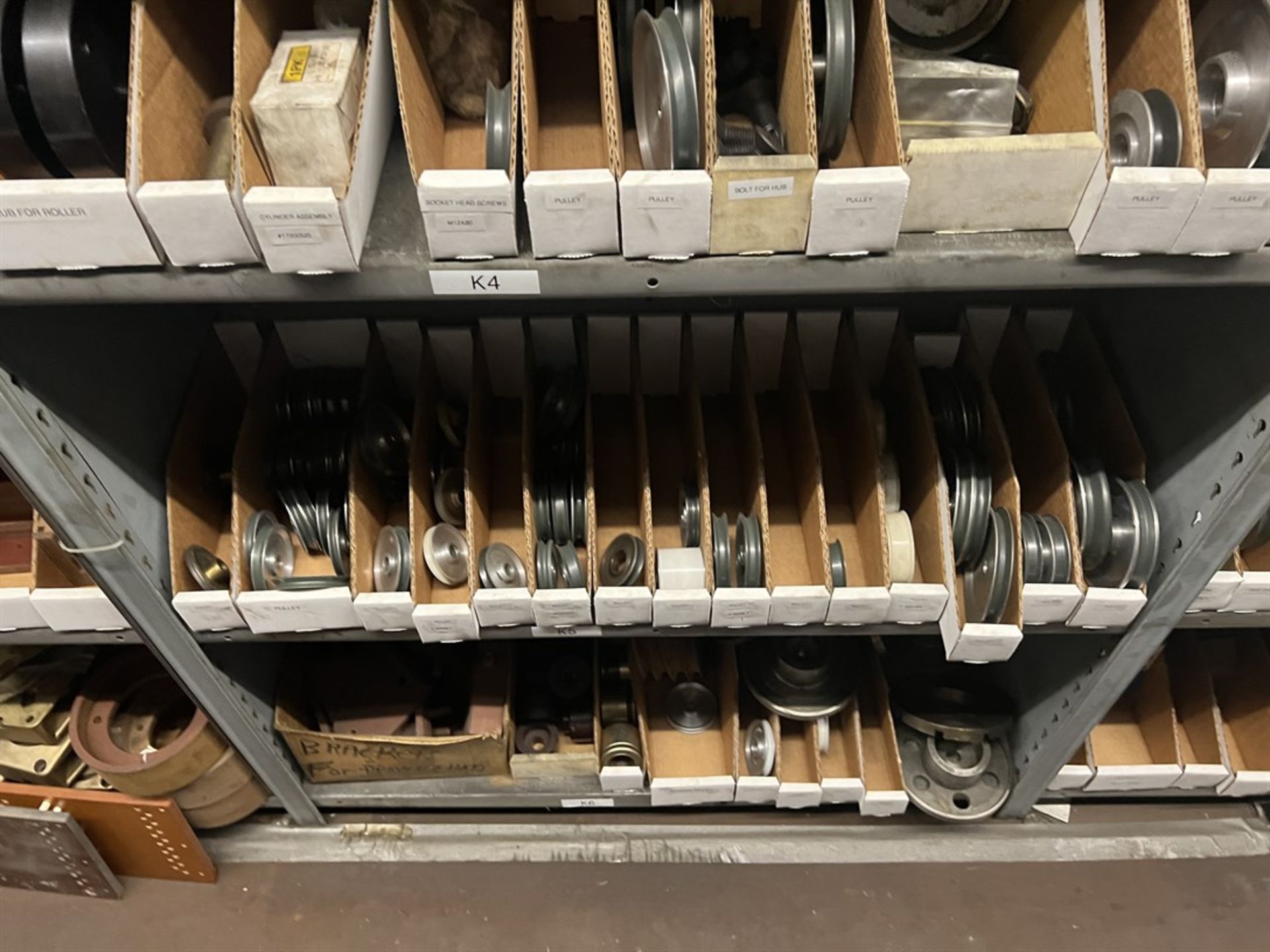 Maintenance Crib- Row of Shop Shelving w/ Contents Including Pulleys, O-Rings, Sensors, Ceramic - Image 17 of 26