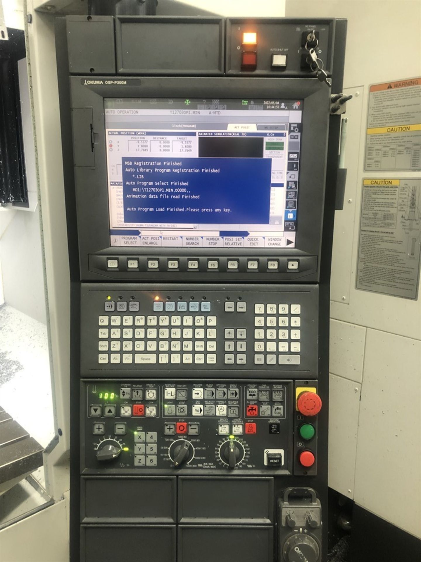 2016 OKUMA GENOS M560-V Vertical Machining Center, s/n 191945, 22” x 51” Table, CT40 Spindle - Image 7 of 10