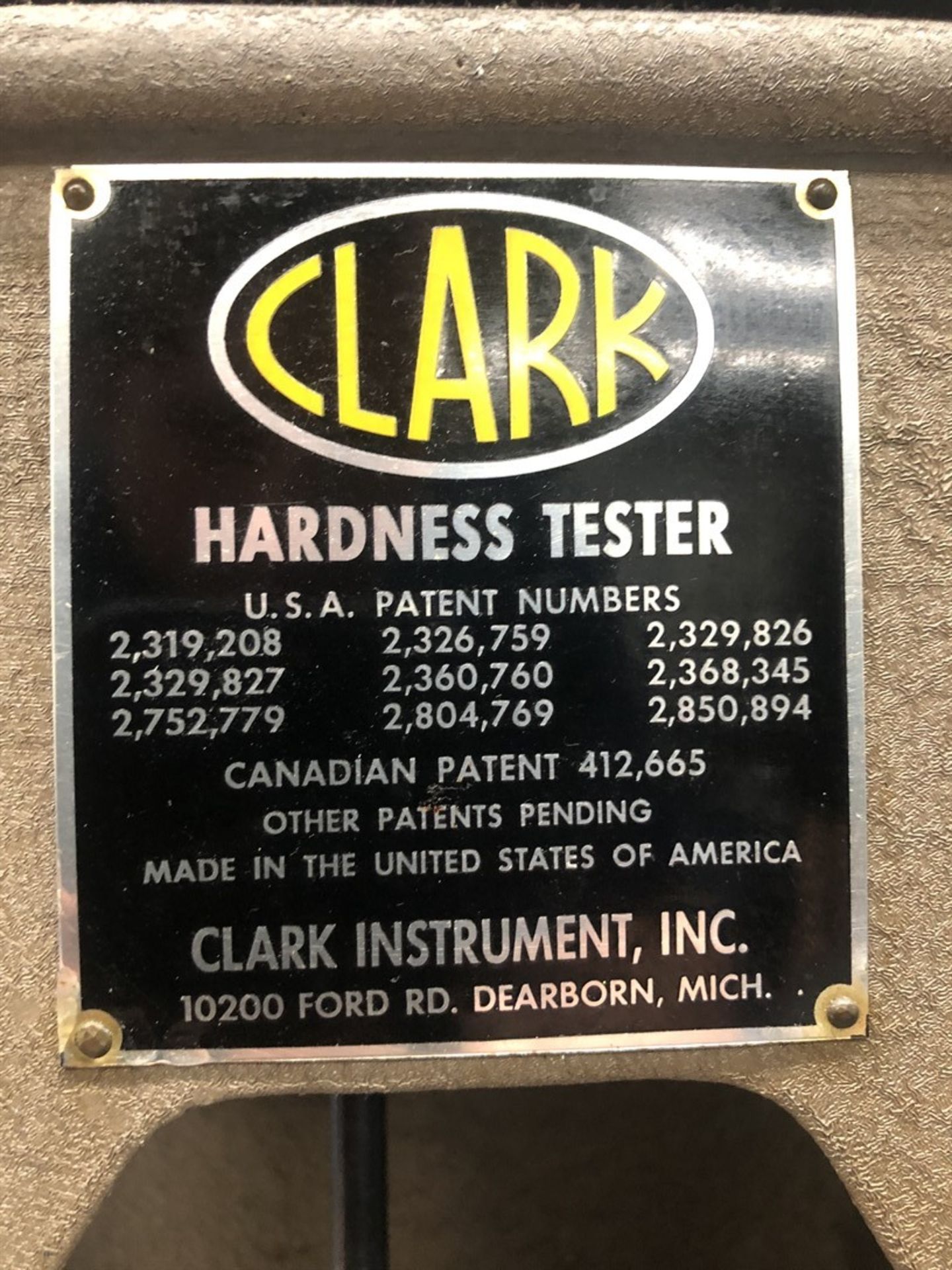 CLARK C8A Hardness Tester, s/n 30101 - Image 4 of 4