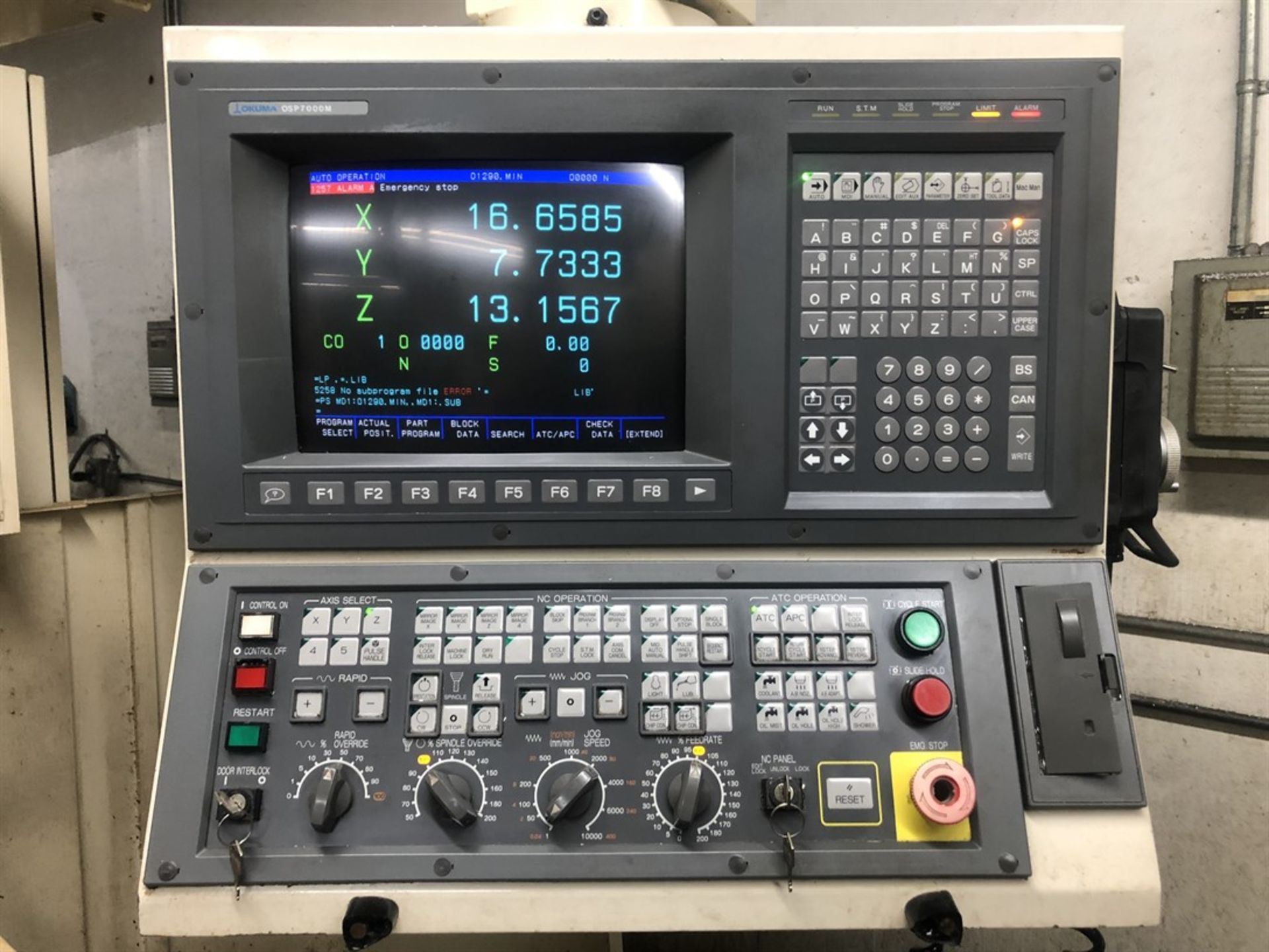 OKUMA MC-40VB Vertical Machining Center, s/n, 0768, OSP 7000M Control, 17” x 39” Table, CT50 - Image 9 of 10