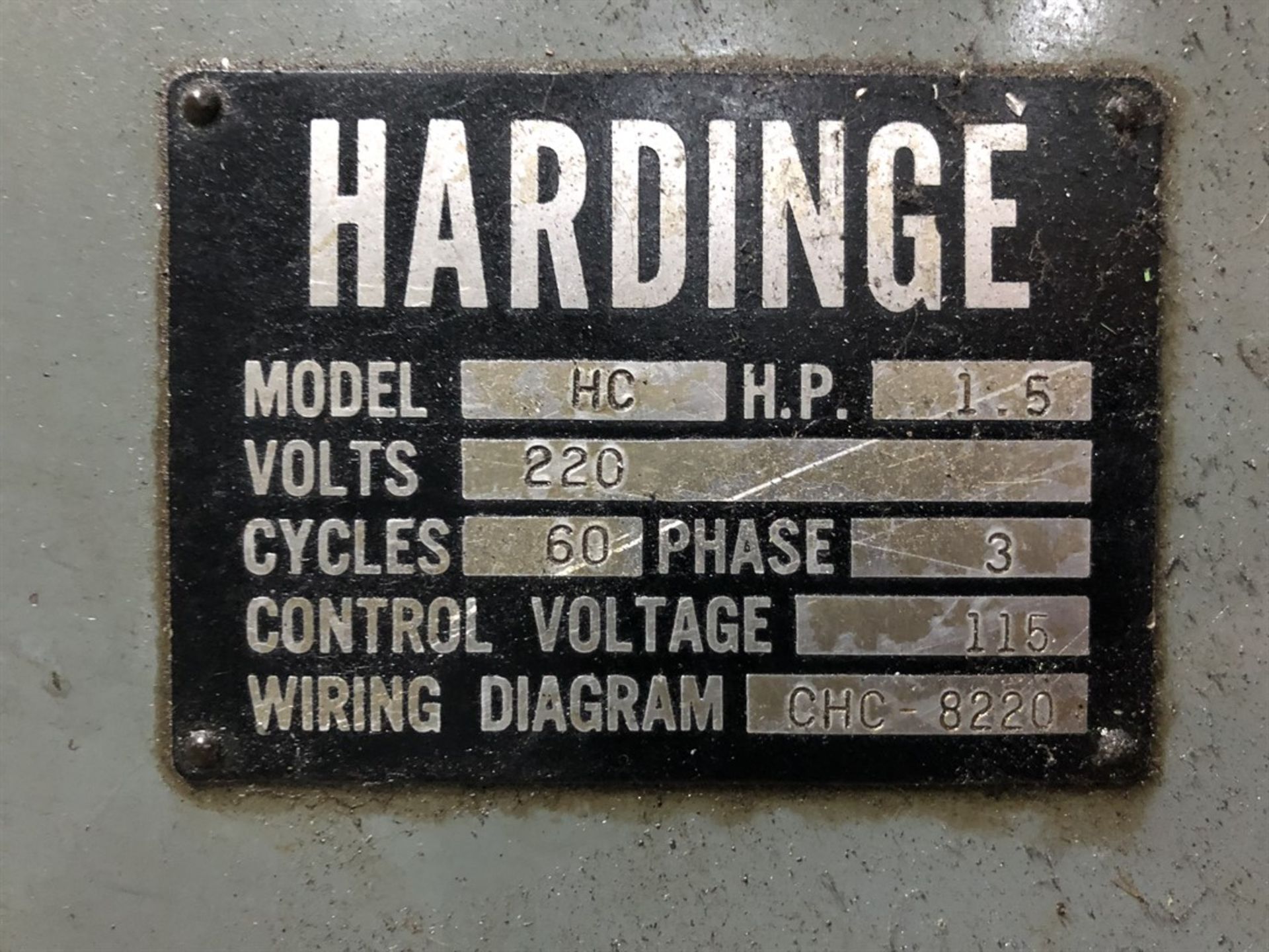 HARDINGE HC Precision Lathe, s/n 2419G, 1.5 HP, 125-3000 RPM, Turret - Image 7 of 7