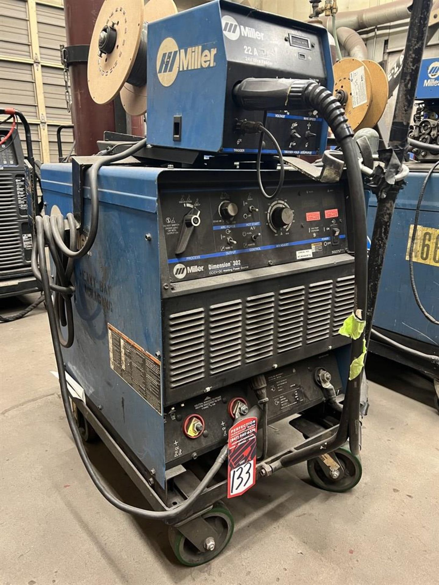 MILLER Dimension 302 Mig Welder, s/n MC430087C, w/ Miller 22A Wire Feed