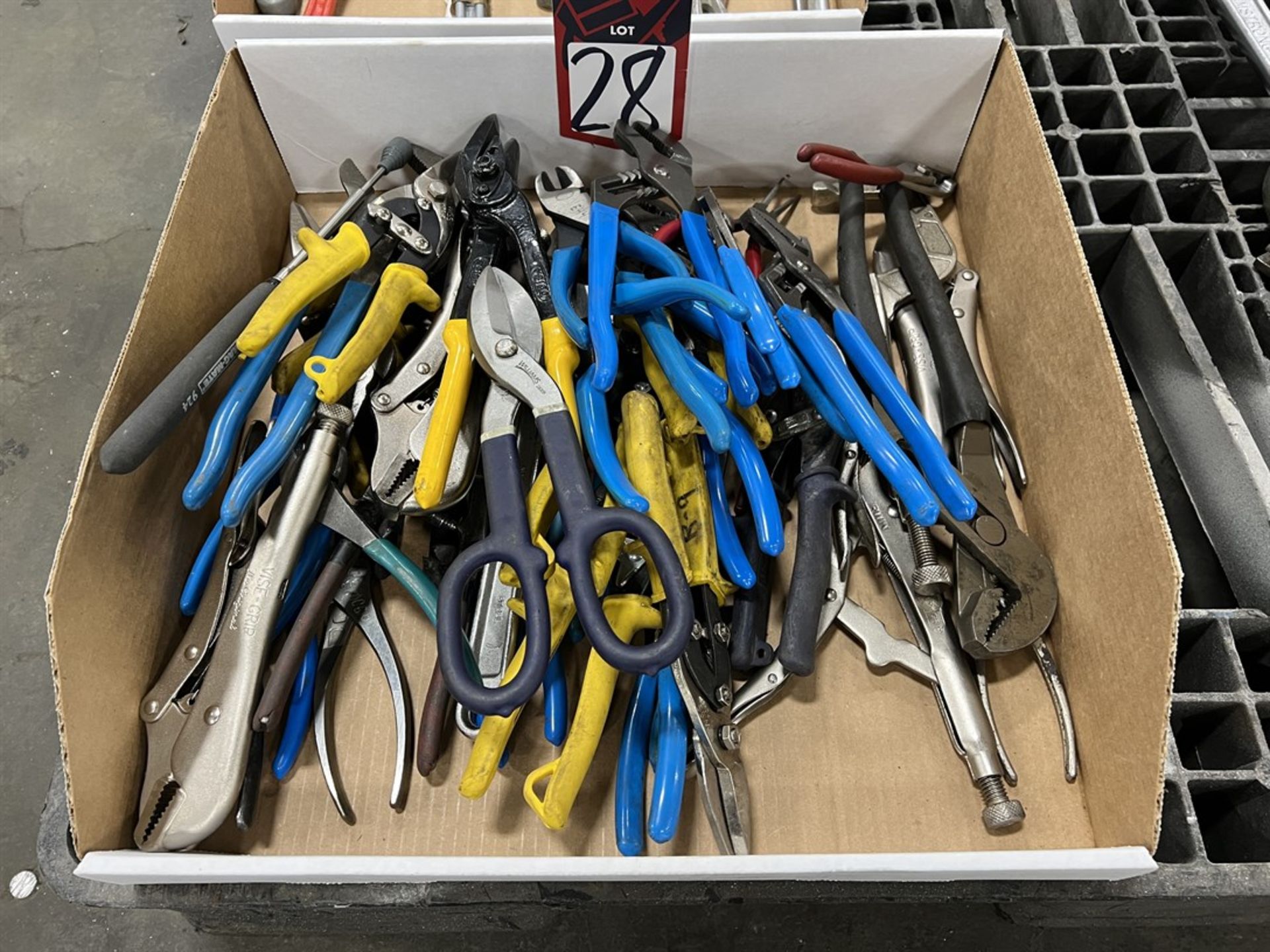 Lot of Assorted Snips, Channel Locks, Wire Cutters, and Vise Grips
