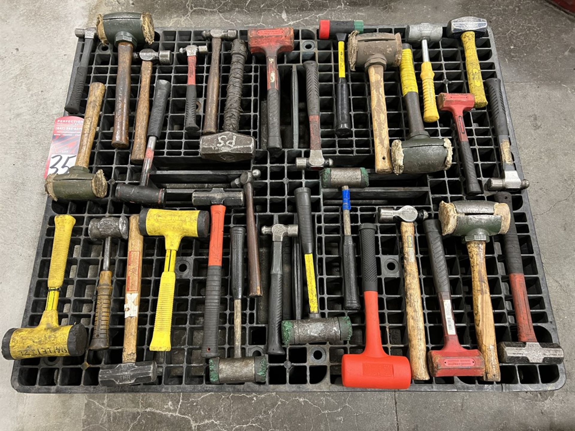 Pallet of Assorted Ball Peen, Dead Blows, and Lead Hammers