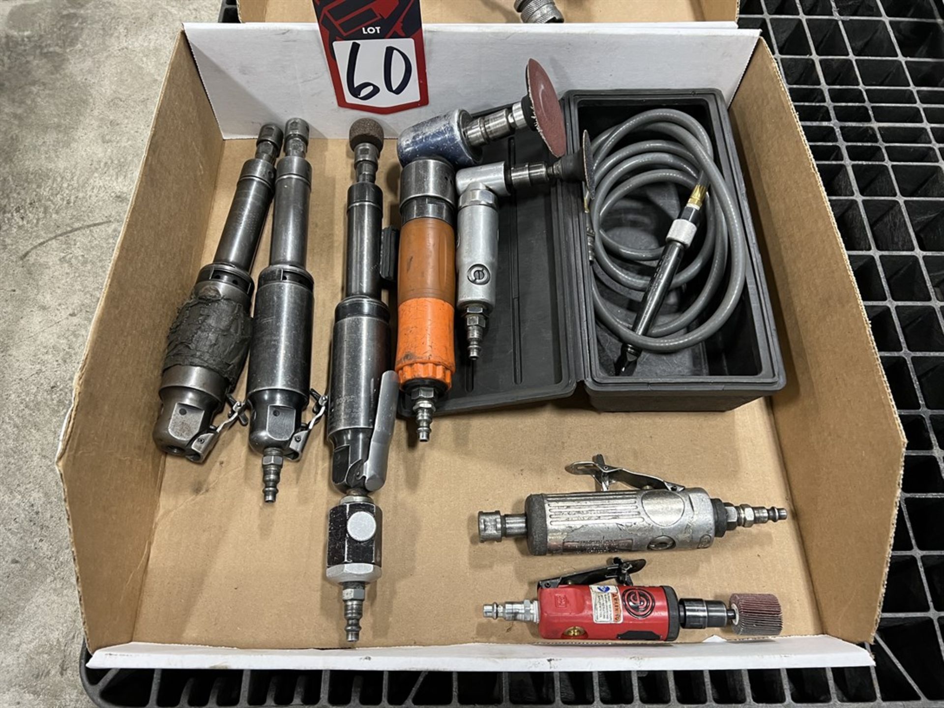 Lot of Assorted Extended Die Grinders, Angle Grinder and Air Pencil