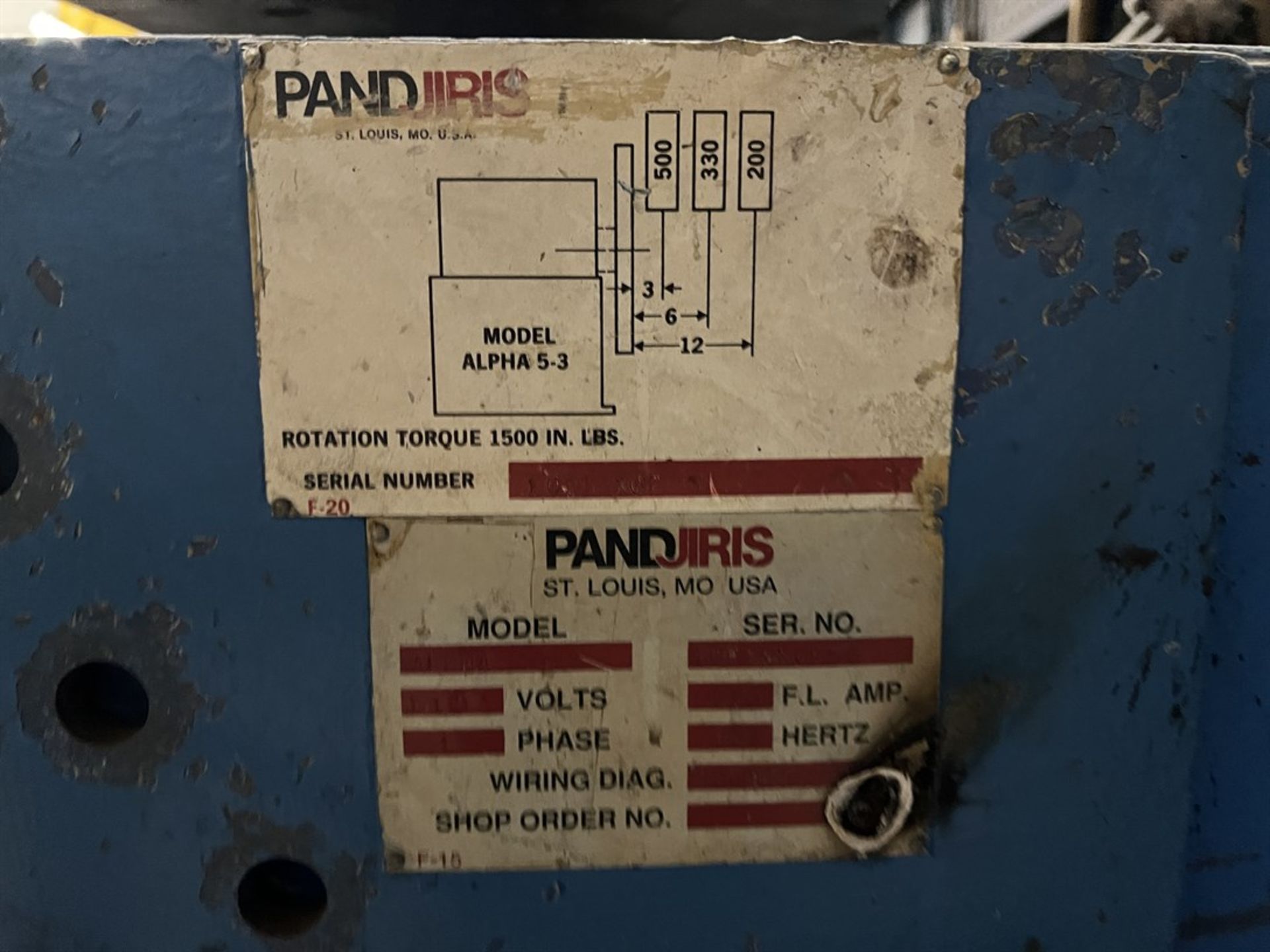 PANDJIRIS Alpha 5.3 Welding Positioner, s/n 10233X02-3, 12” x 12” Table, 1500 lb. Capacity, Variable - Image 4 of 5