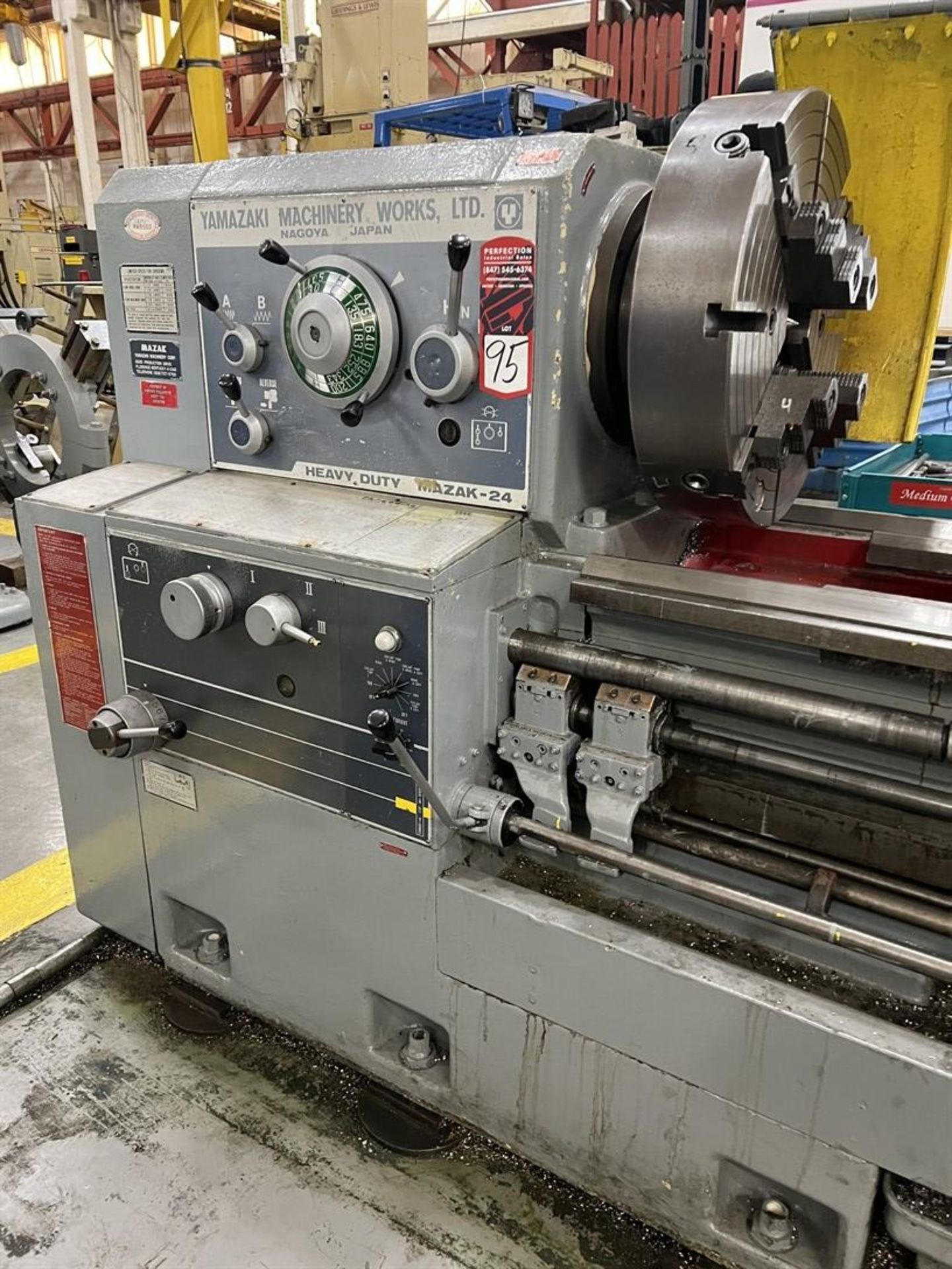 MAZAK 24-200 Heavy Duty Lathe, s/n 50806, 20.5” 4-Jaw Chuck, 30-1200 RPM, Quick Change Tool Post, - Image 3 of 11