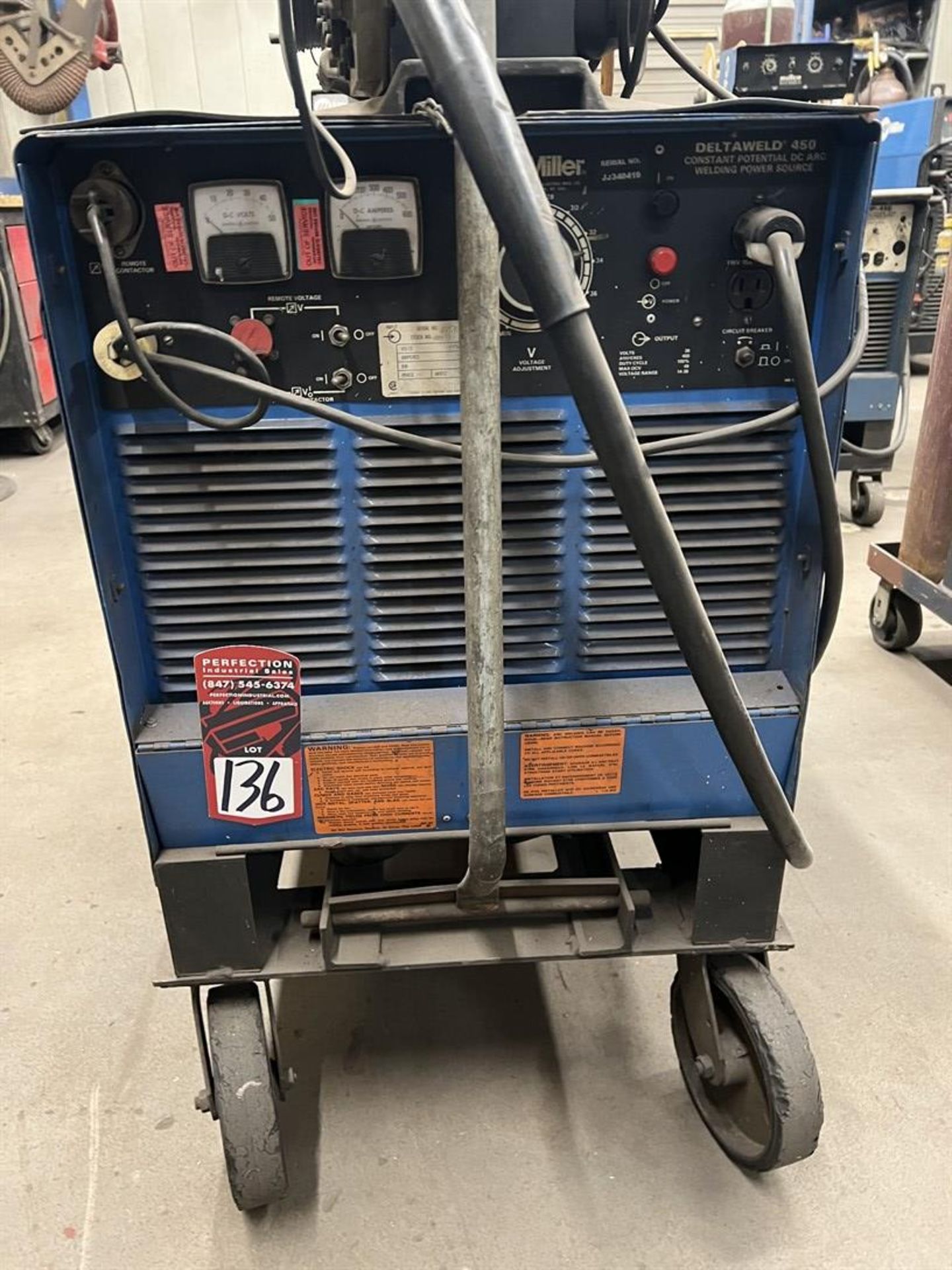 MILLER Deltaweld 450 Mig Welder, s/n JJ340410, w/ Miller JB-42 Wire Feed - Image 3 of 4