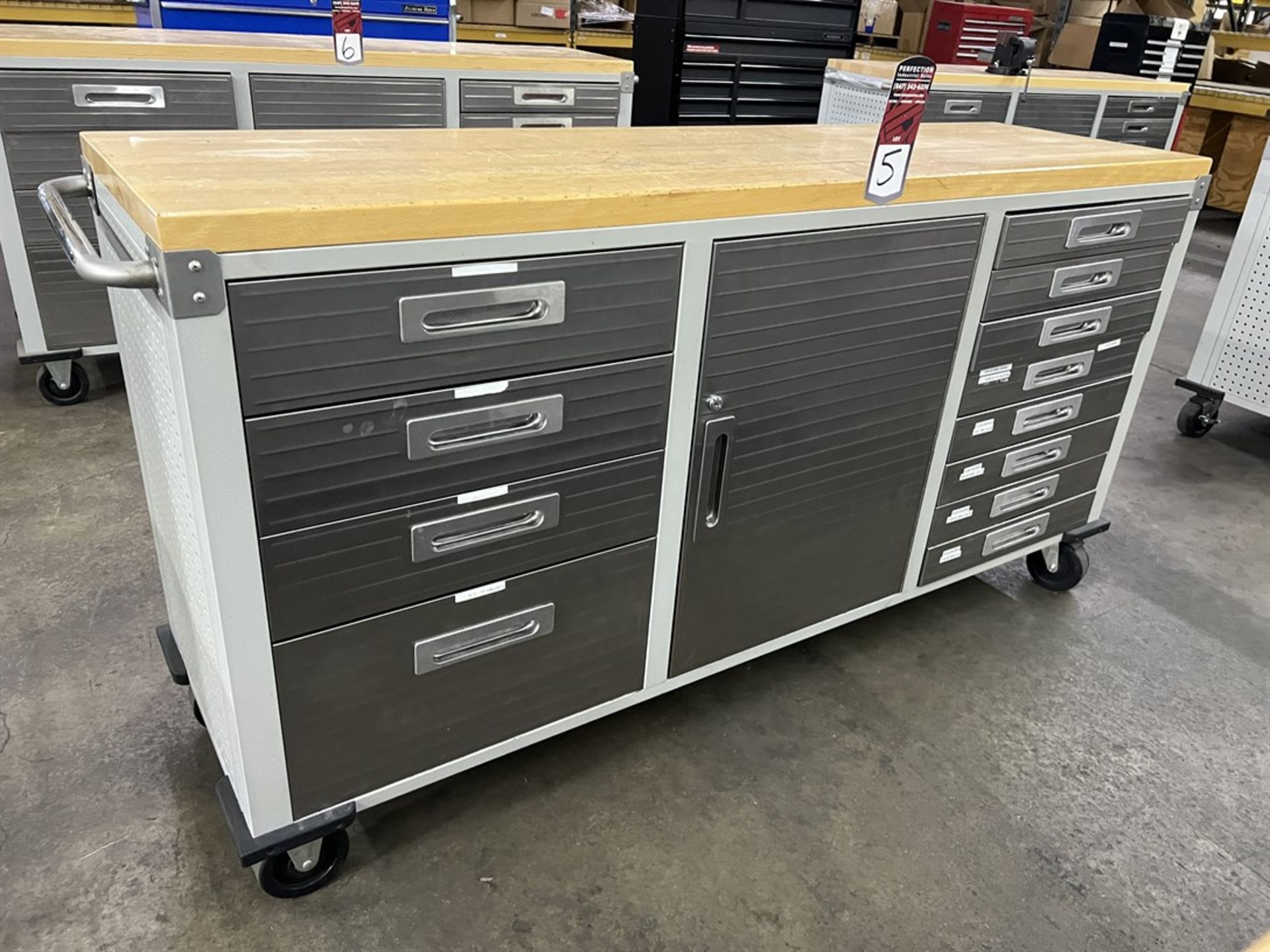 Wood Top Rolling Tool Chest