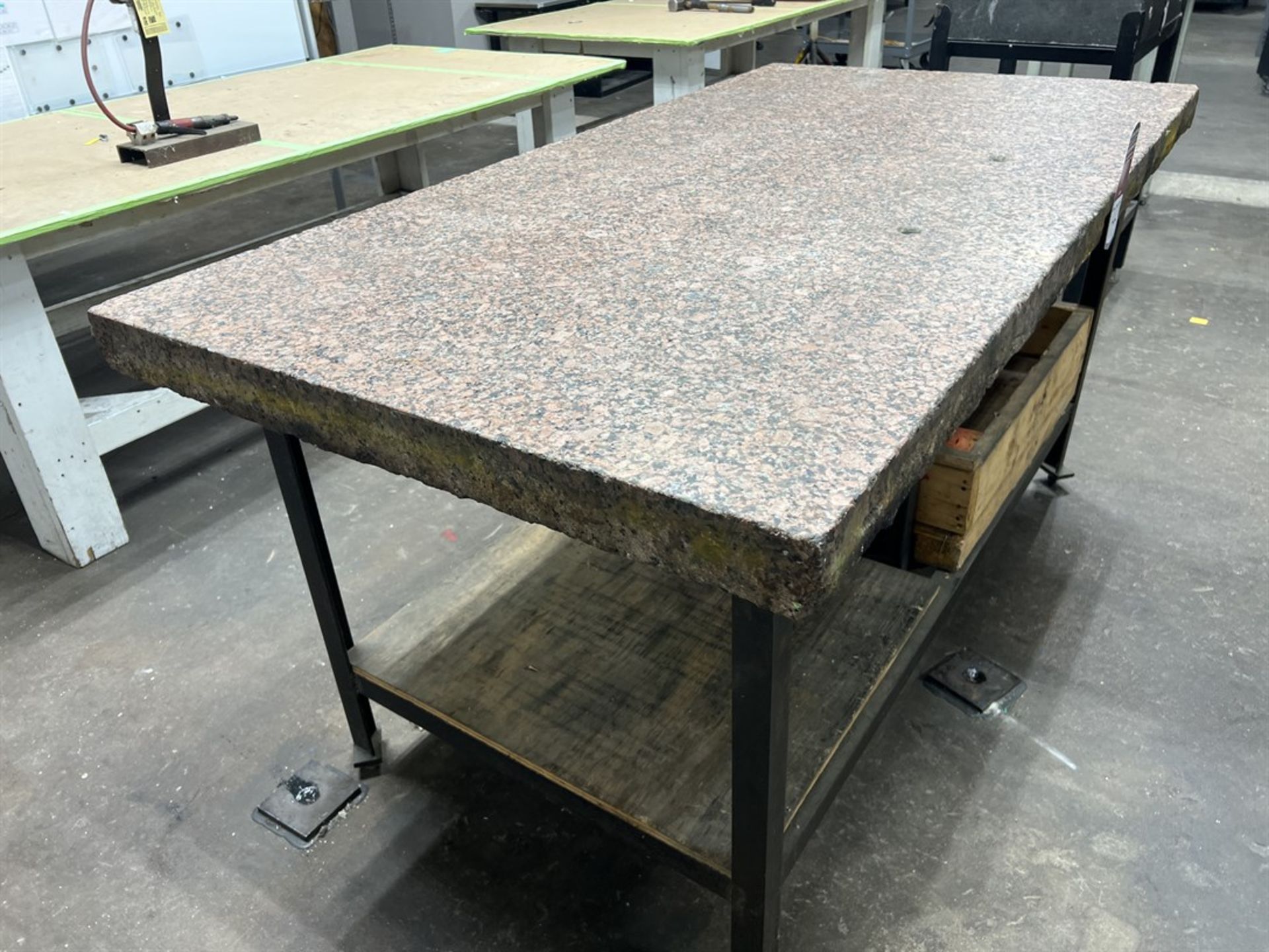 Granite Table, 40" x 77.5" x 3" Thick, on Steel Base, (BRIDGEPORT BUILDING) - Image 2 of 2
