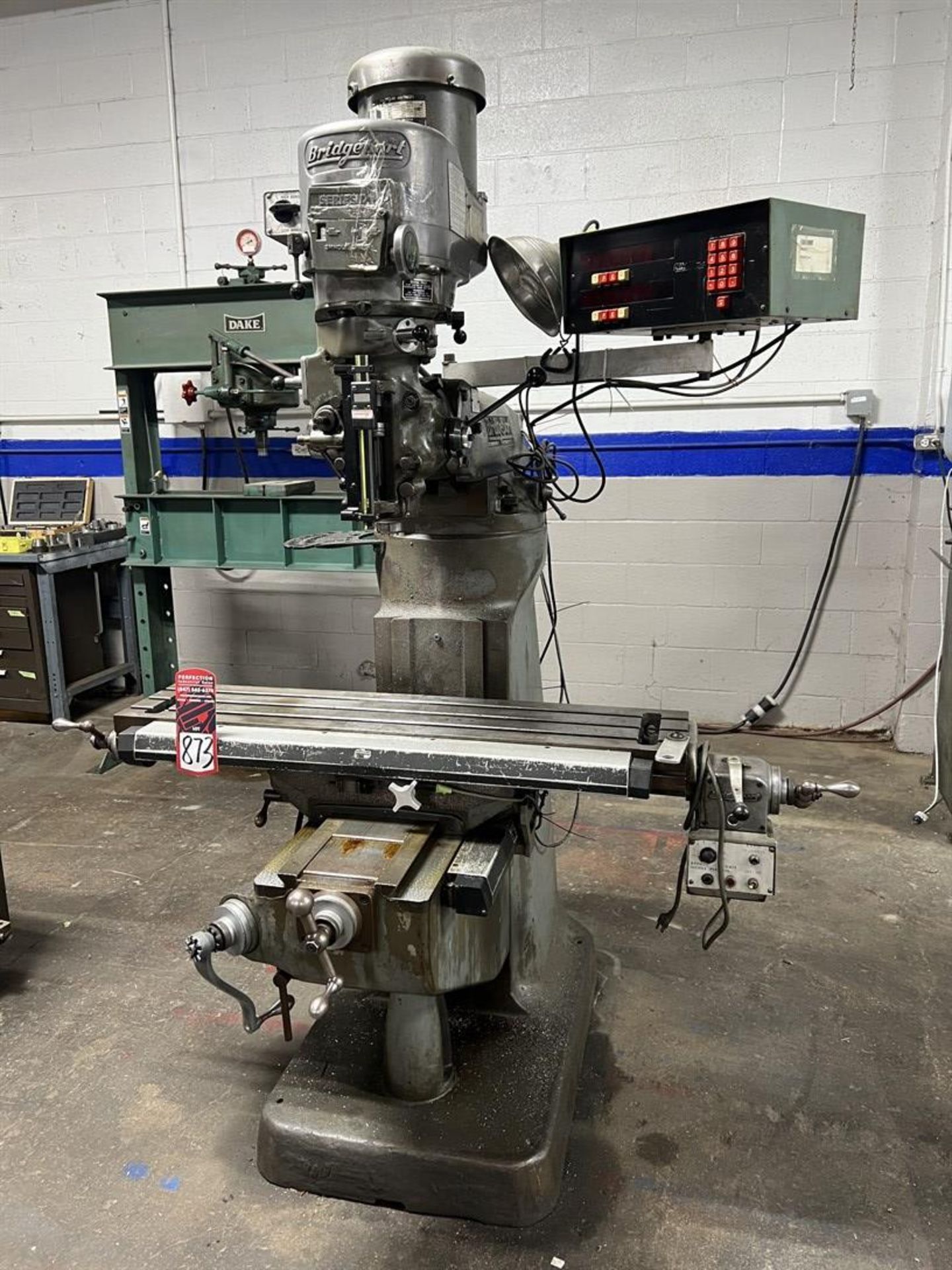 BRIDGEPORT Milling Machine, s/n 217568, 9” x 42” Power Feed Table, 2HP, Pathfinder 5 DRO,