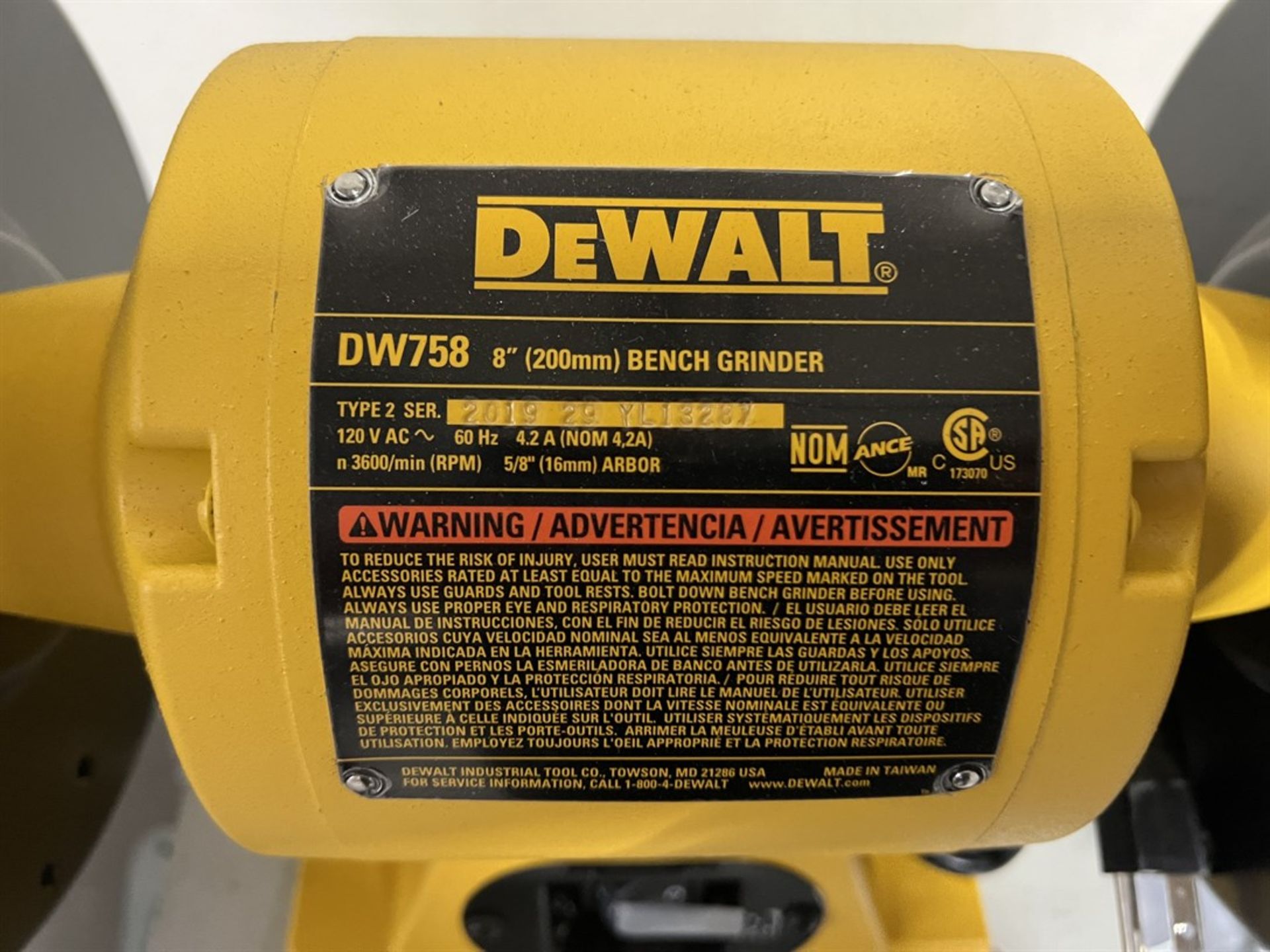 DEWALT DW758 8" Pedestal Grinder - Image 5 of 5