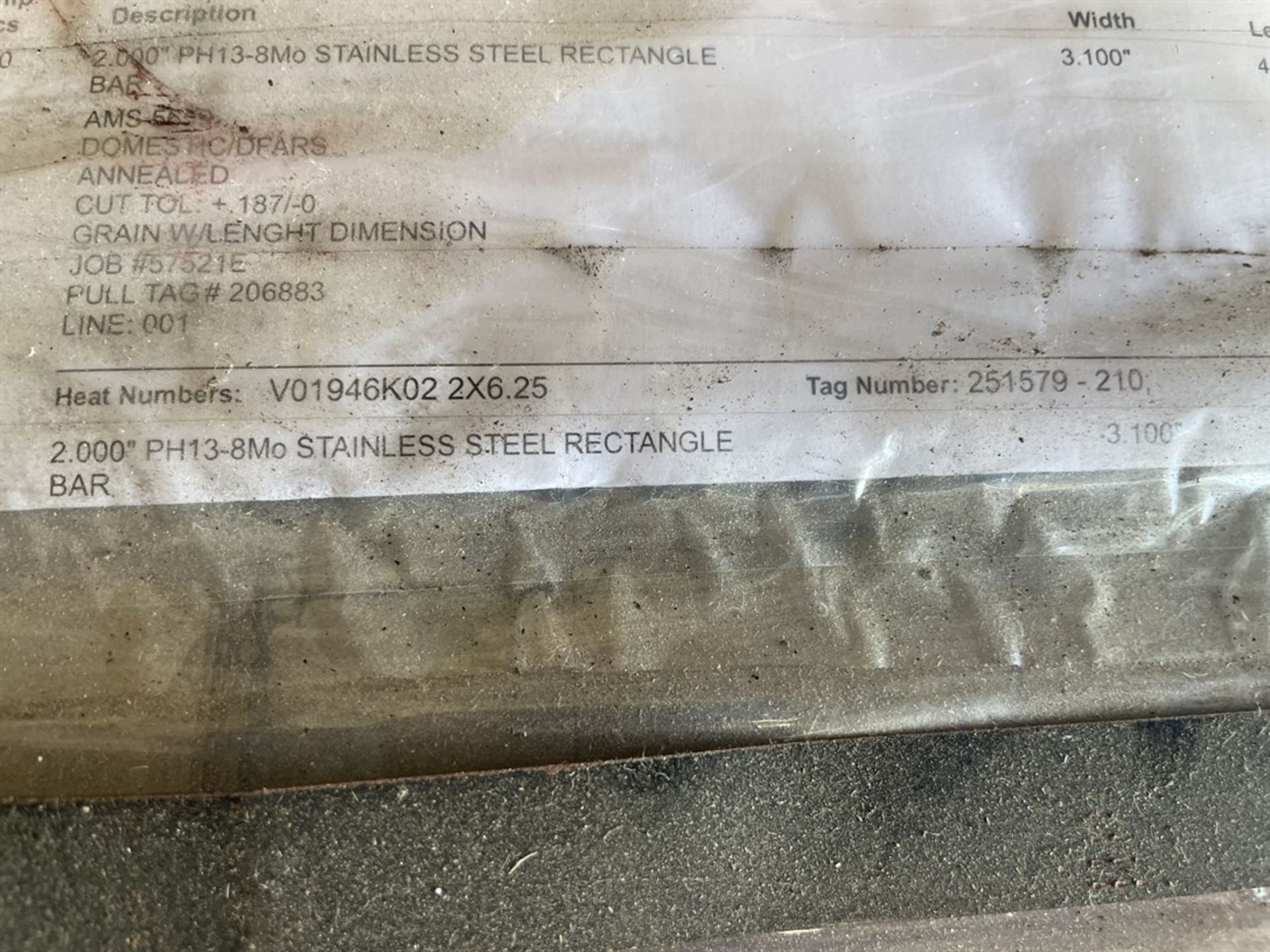 Lot of Stainless Steel Rectangular Bar Stock - Image 2 of 2
