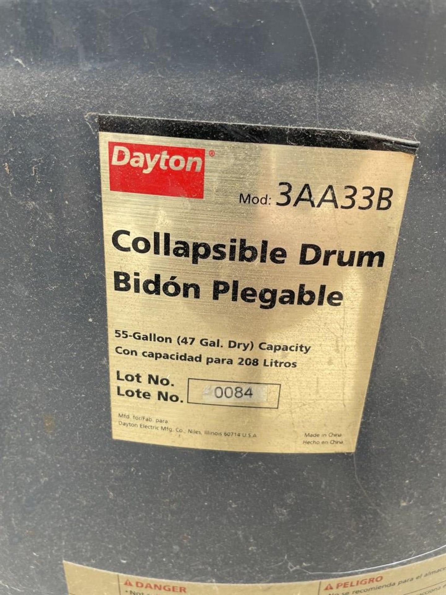 DAYTON 3AA33B Collapsible Drum Dust Collector - Image 2 of 2