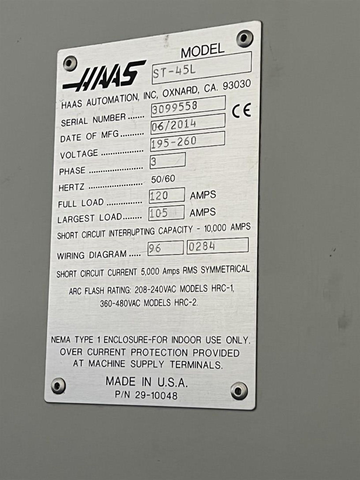 2014 HAAS ST-45L Turning Center, s/n 3099558, HAAS CNC Control, 19.5" SMW Autoblok 3-Jaw Chuck, 12- - Image 11 of 11