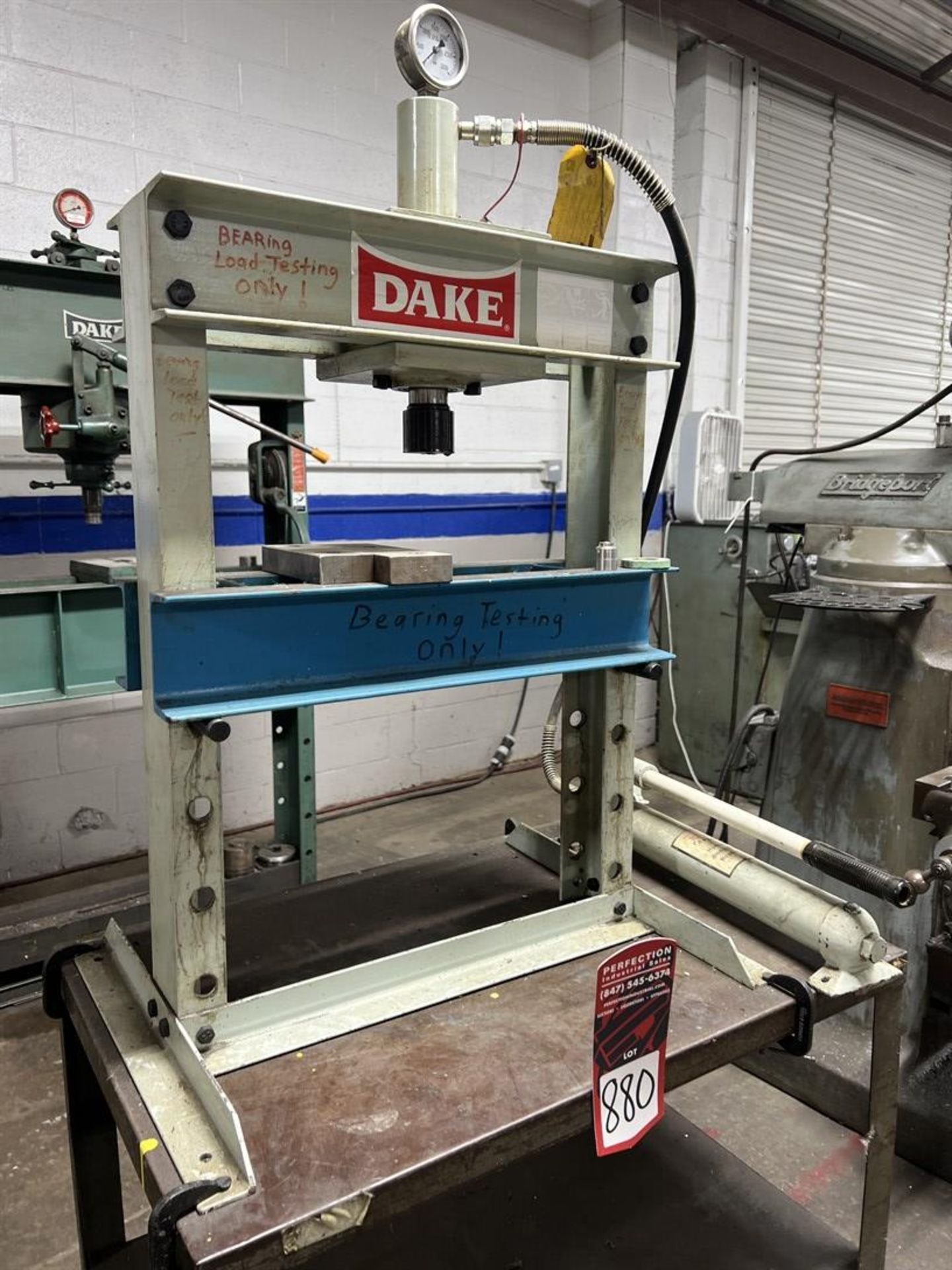 DAKE Benchtop H-Frame Shop Press, w/ 10-Ton Hydraulic Jack - Image 2 of 4