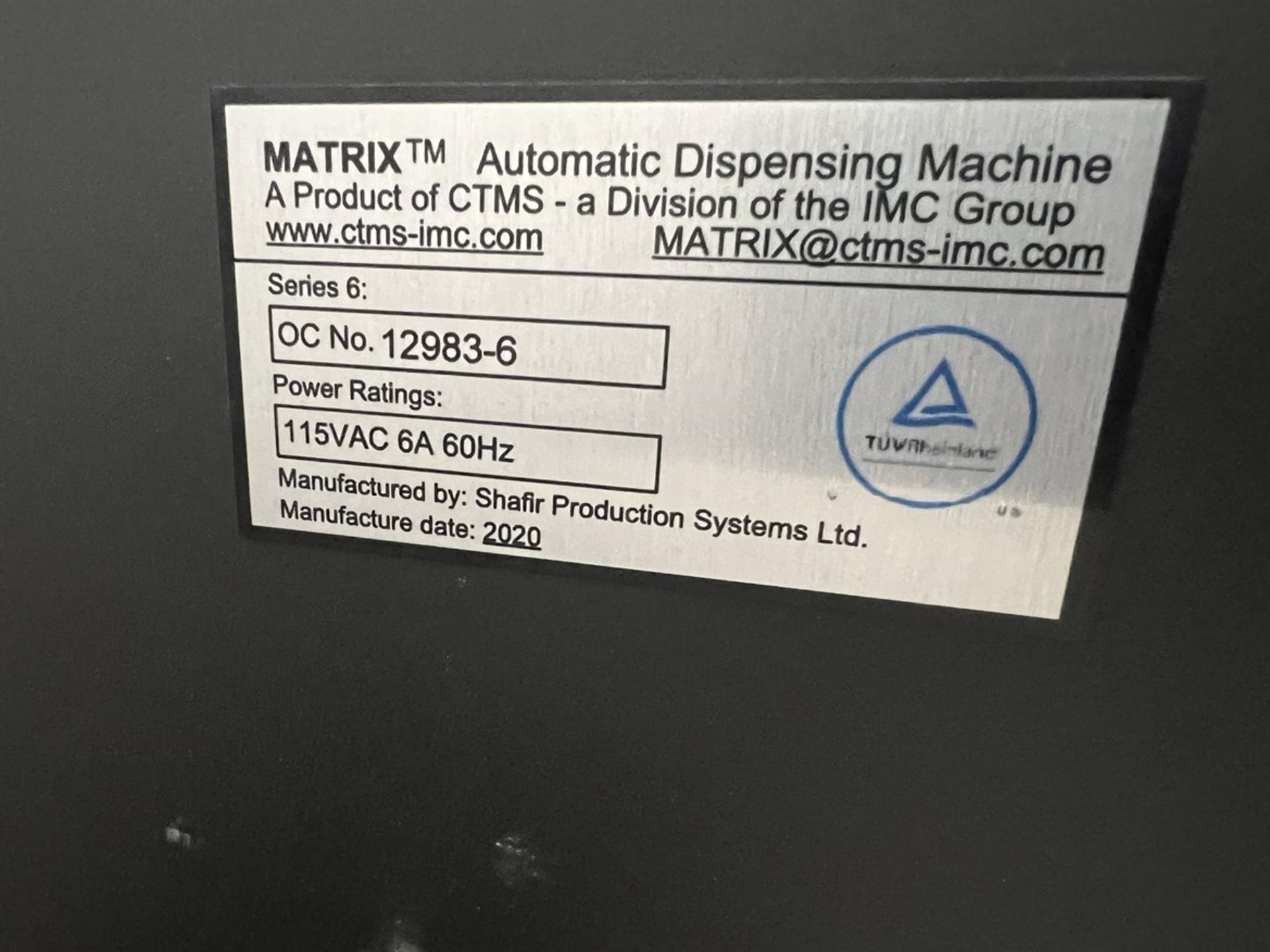 2020 MATRIX Maxi Automatic Dispensing Machine, s/n 12983-6, Touch Screen Control - Image 12 of 12