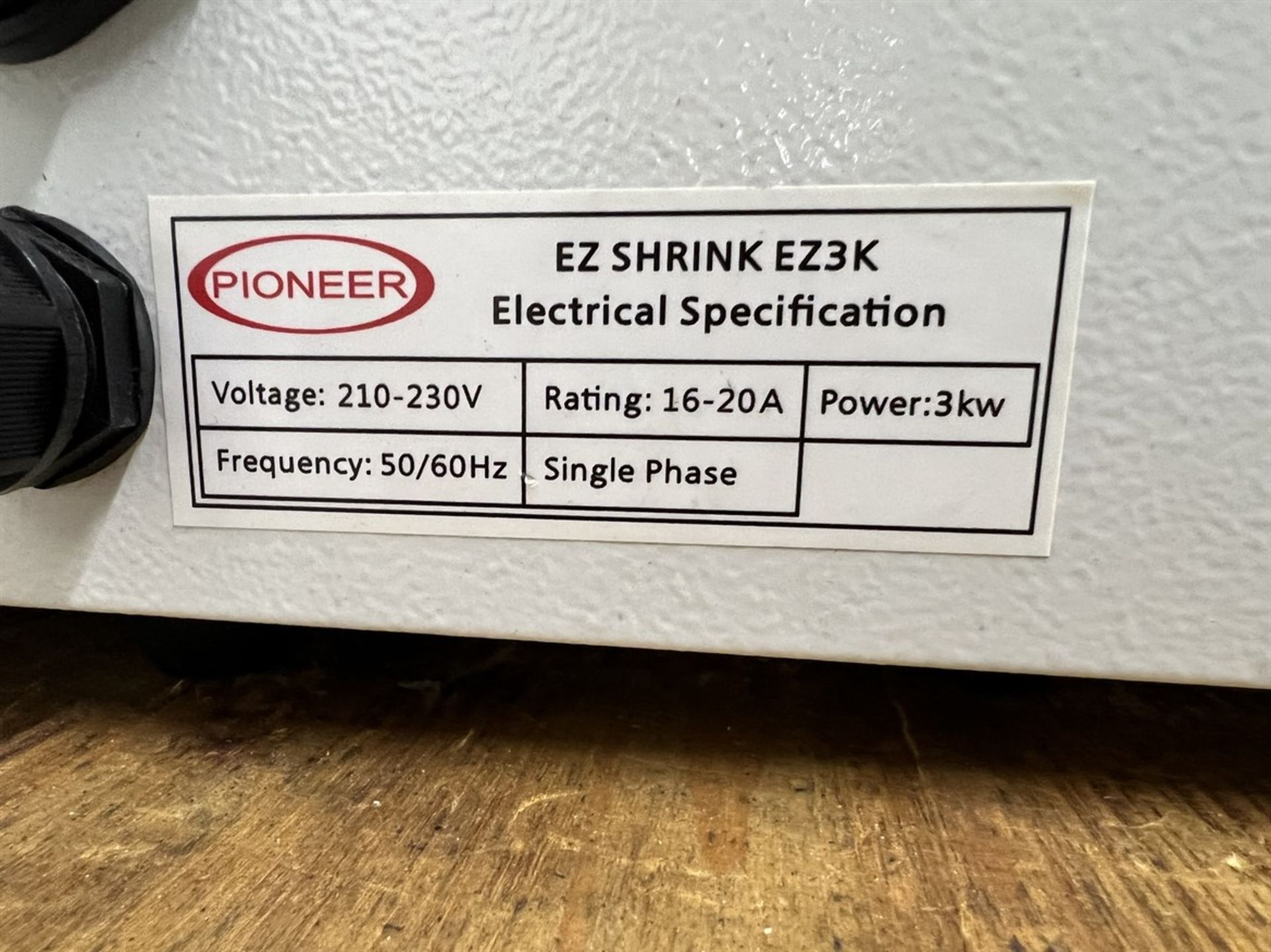 PIONEER EZ Shrink EZ3K Heat Shrink Tool System, s/n EZ3K-P104K - Image 7 of 8