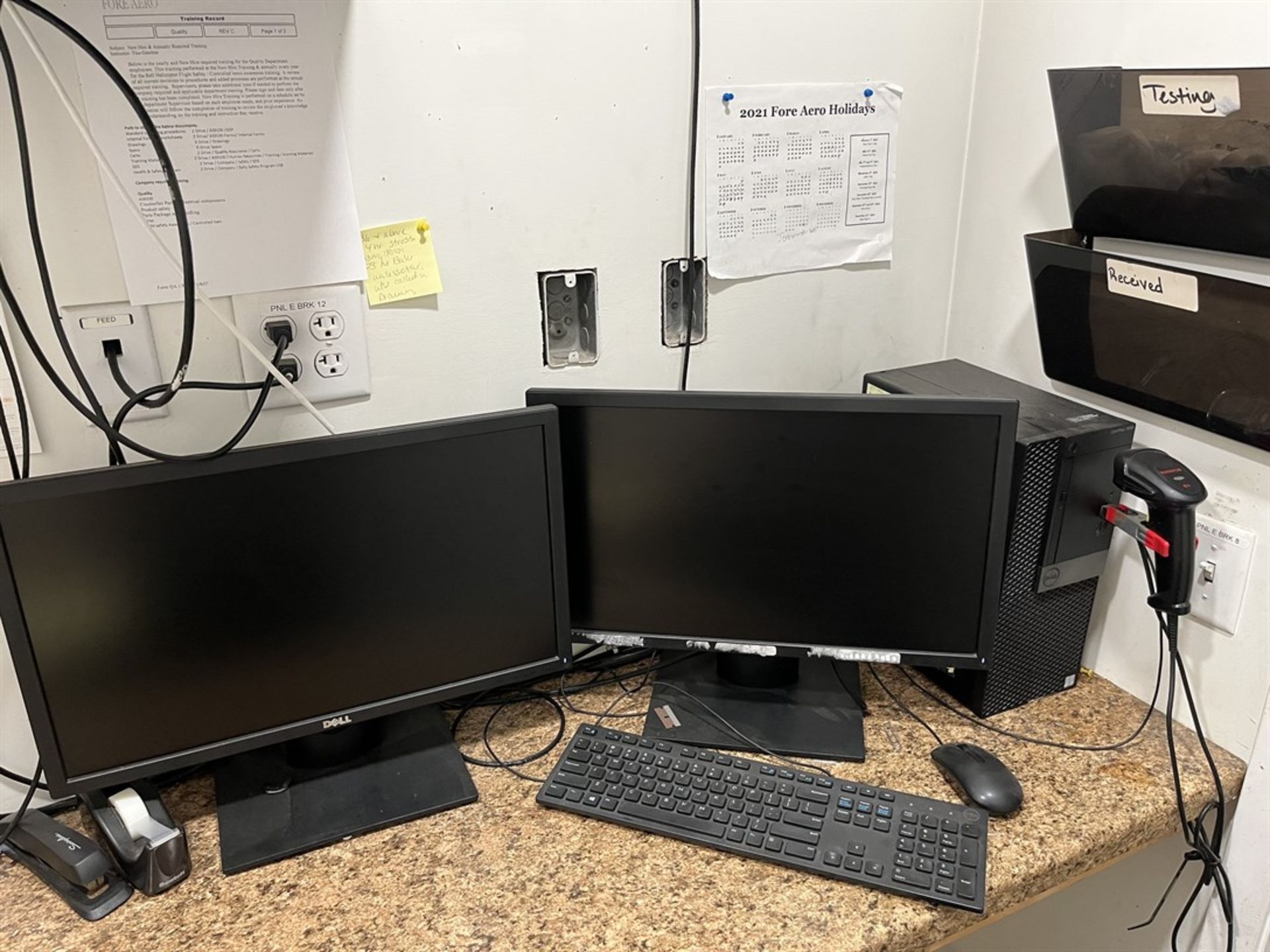 Lot consisting of (2) Monitors, Keyboard, Mouse, (PC NOT INCLUDED) (Located in Plating Building)