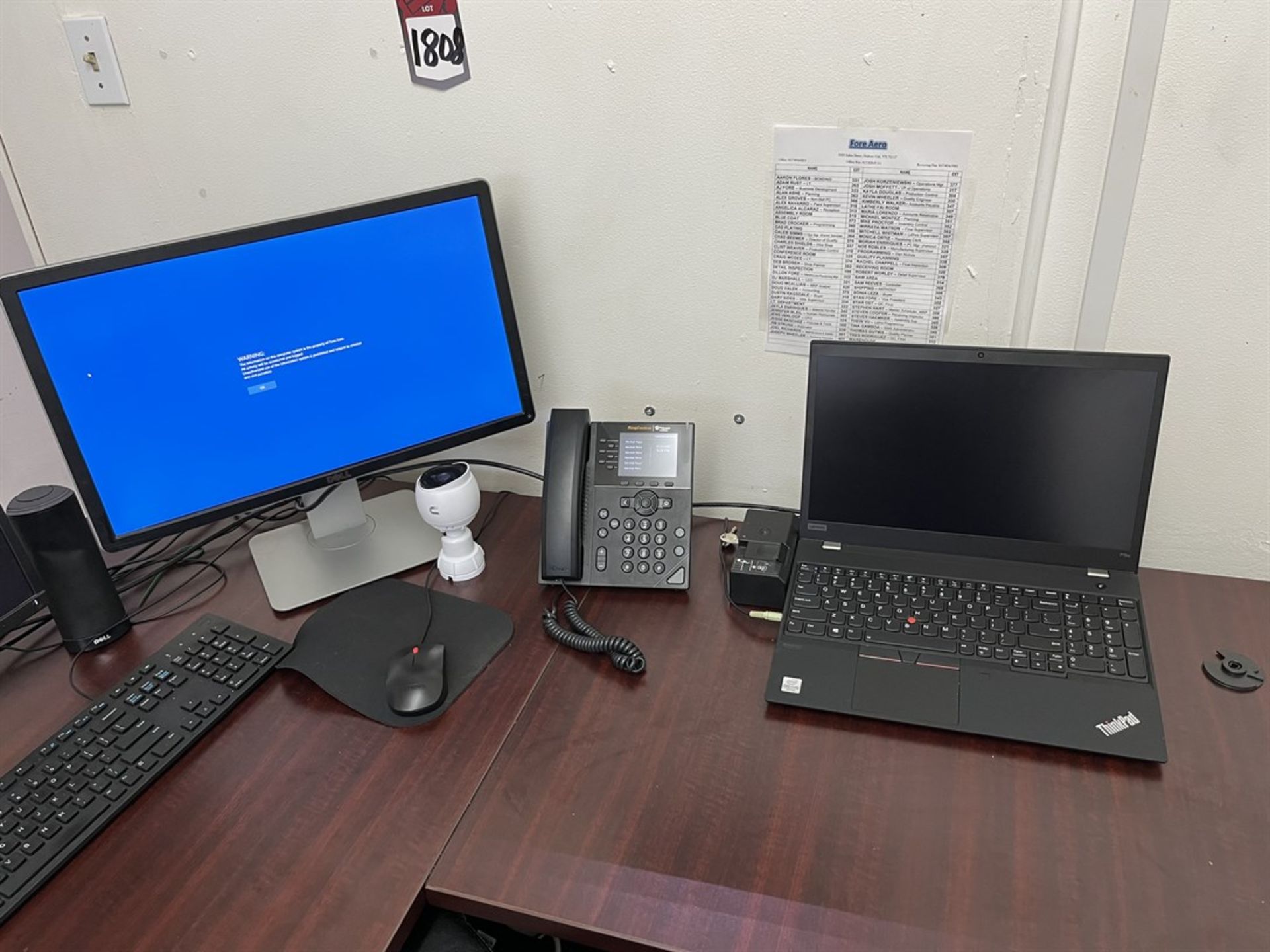 Lot consisting of Desk and (2) Monitors, (LAPTOPS NOT INCLUDED) - Image 2 of 3