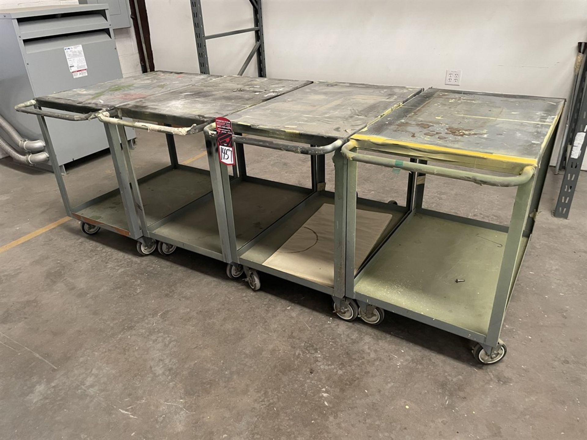 Lot of (4) Steel Rolling Carts