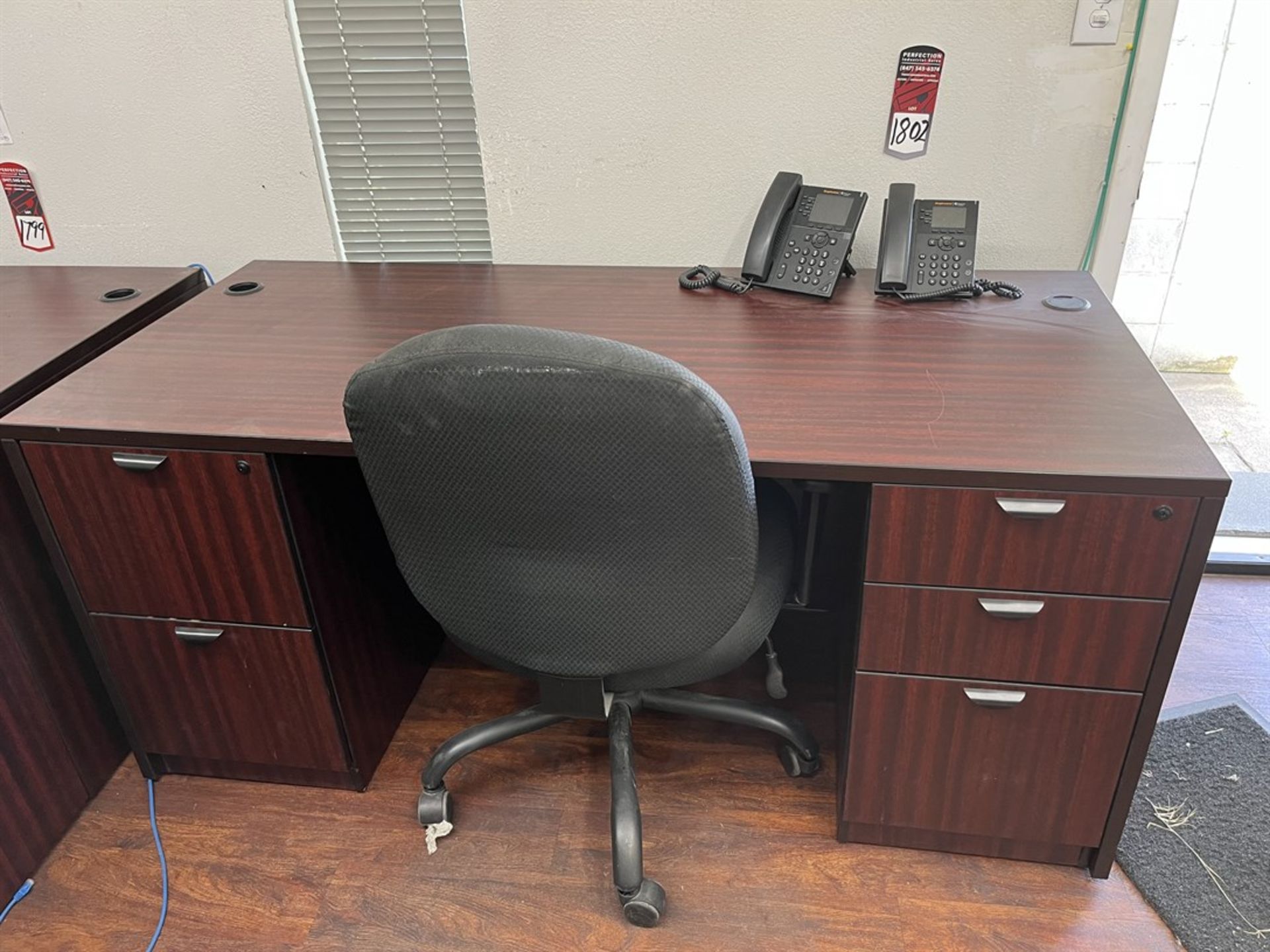 Lot consisting of Desk, Table, File Cabinet (Located in IT Building)