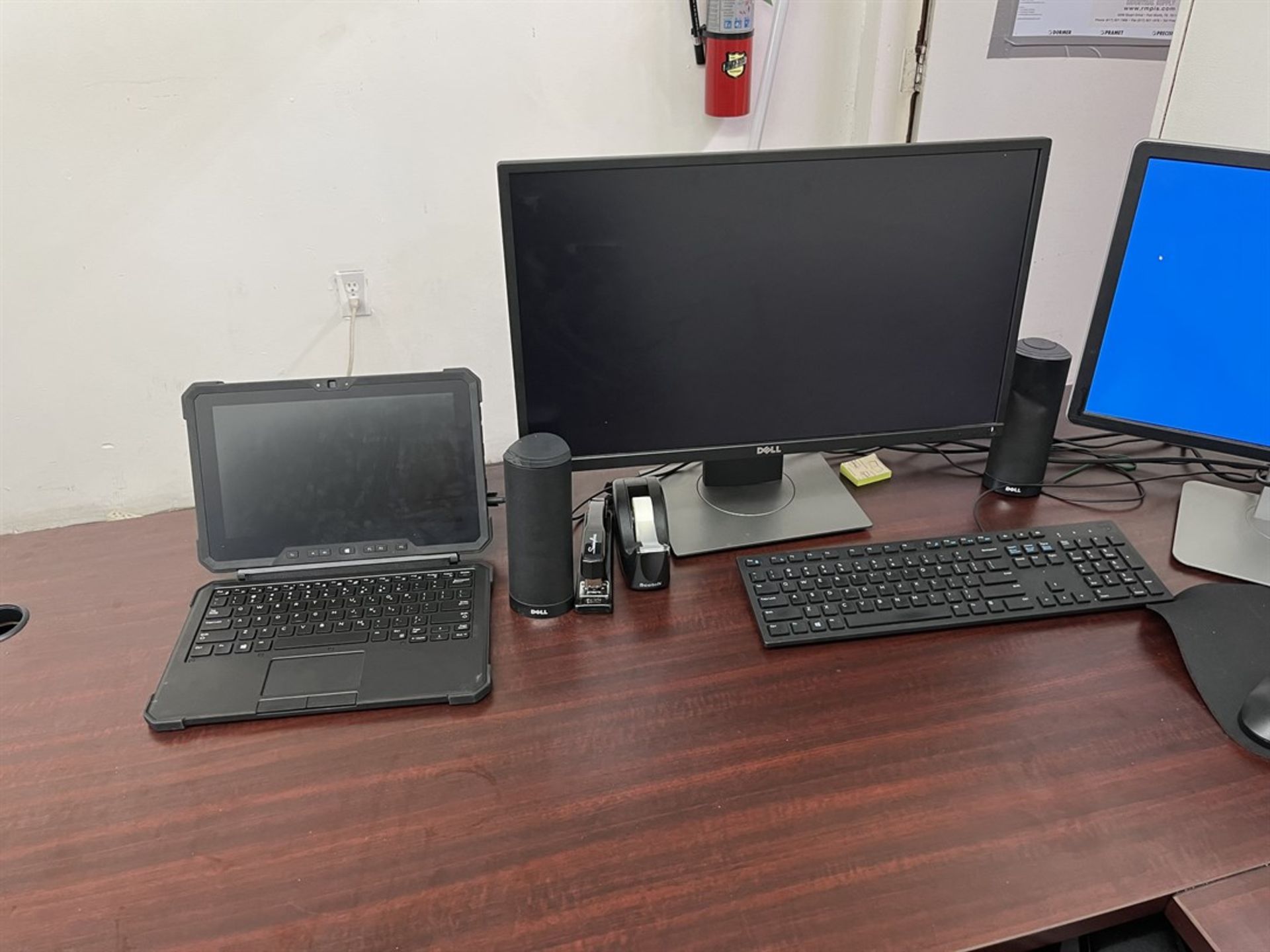 Lot consisting of Desk and (2) Monitors, (LAPTOPS NOT INCLUDED) - Image 3 of 3