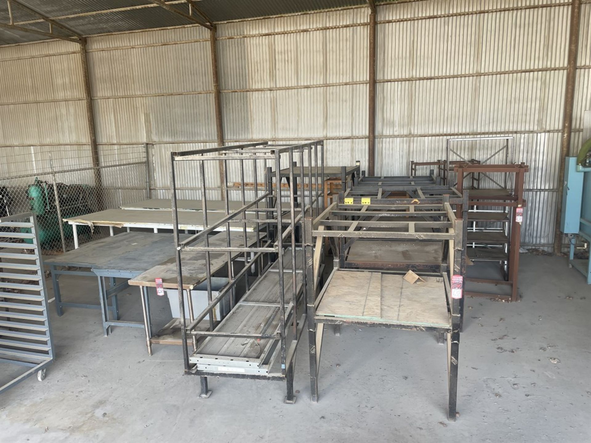 Lot of Assorted Steel Tables and Racks