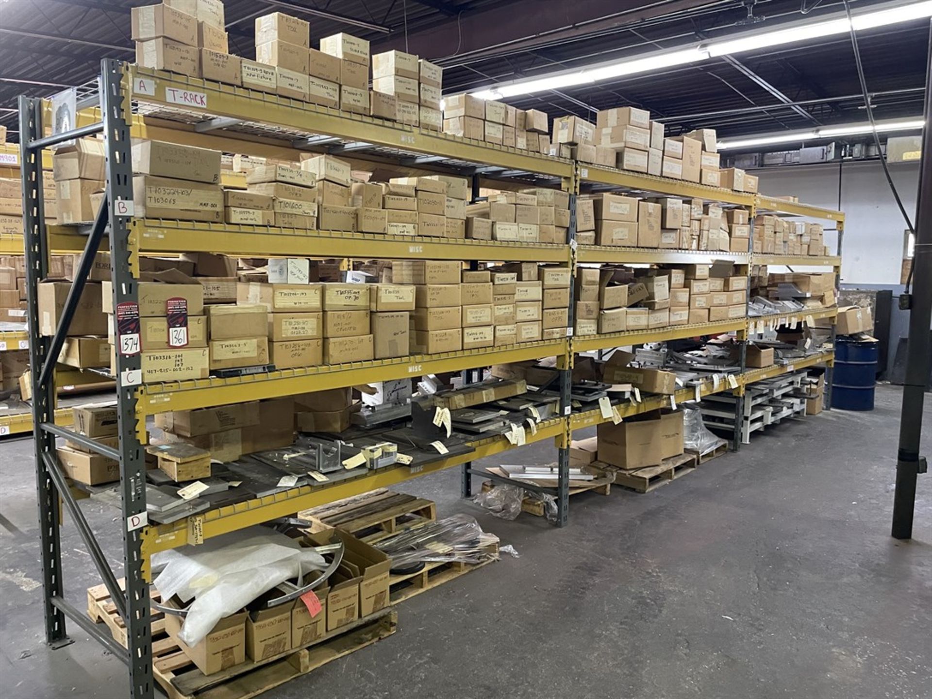 (3) Sections of Pallet Racking Including 9' Cross Beams, 8' Uprights and 36" Depth (No Contents)