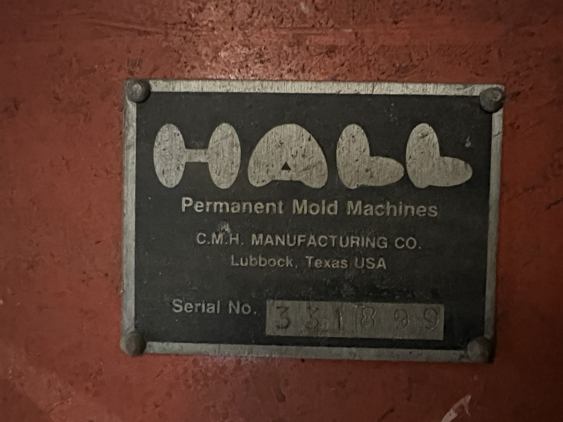 HALL #3HSW Permanent Mold Casting Machine, s/n 331899, 20 GPM Auto Hydraulic Unit - Image 6 of 9