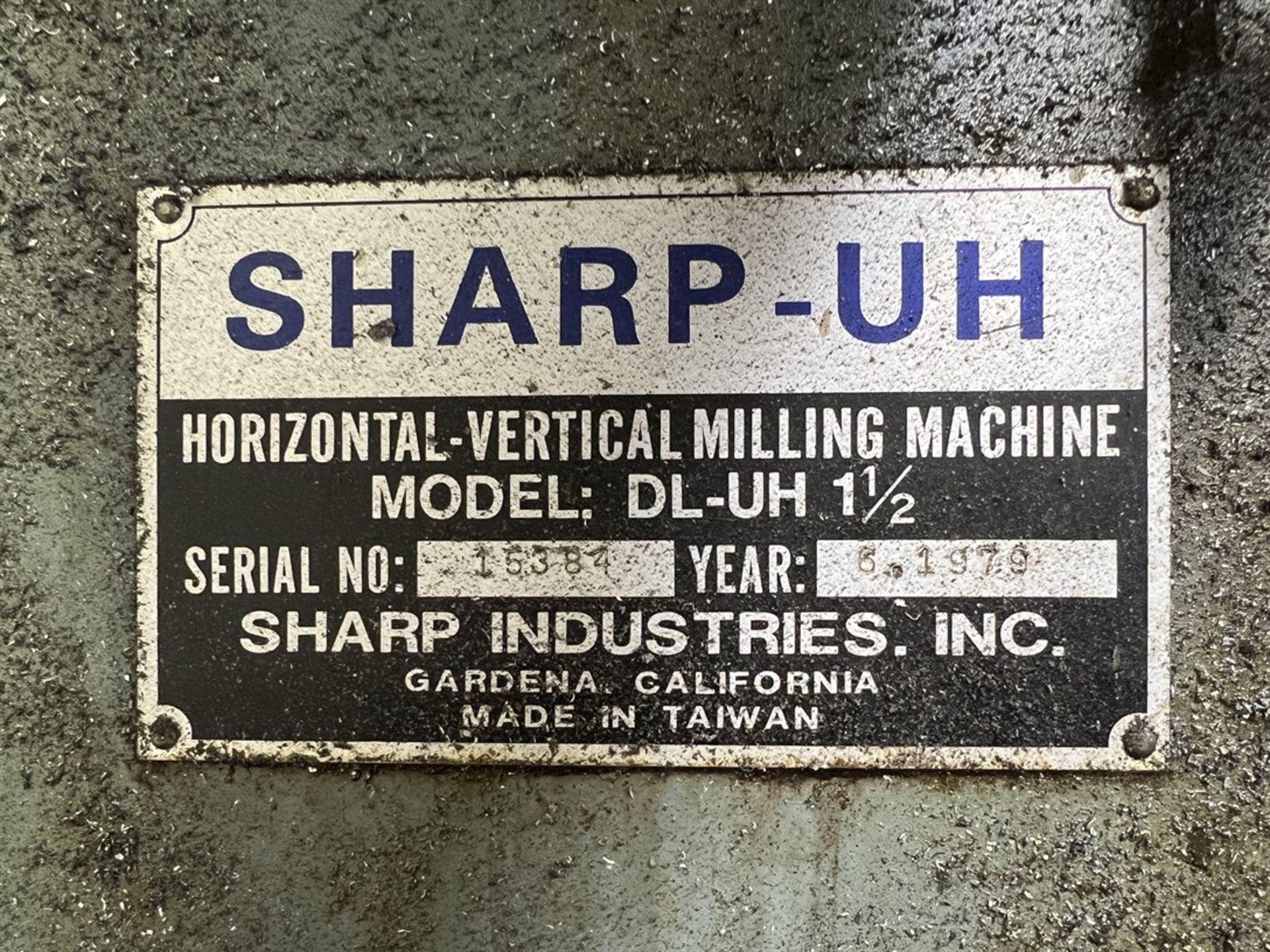 SHARP DL-UH 1-182 Horizontal/Vertical Milling Machine, s/n 16384 - Image 8 of 8