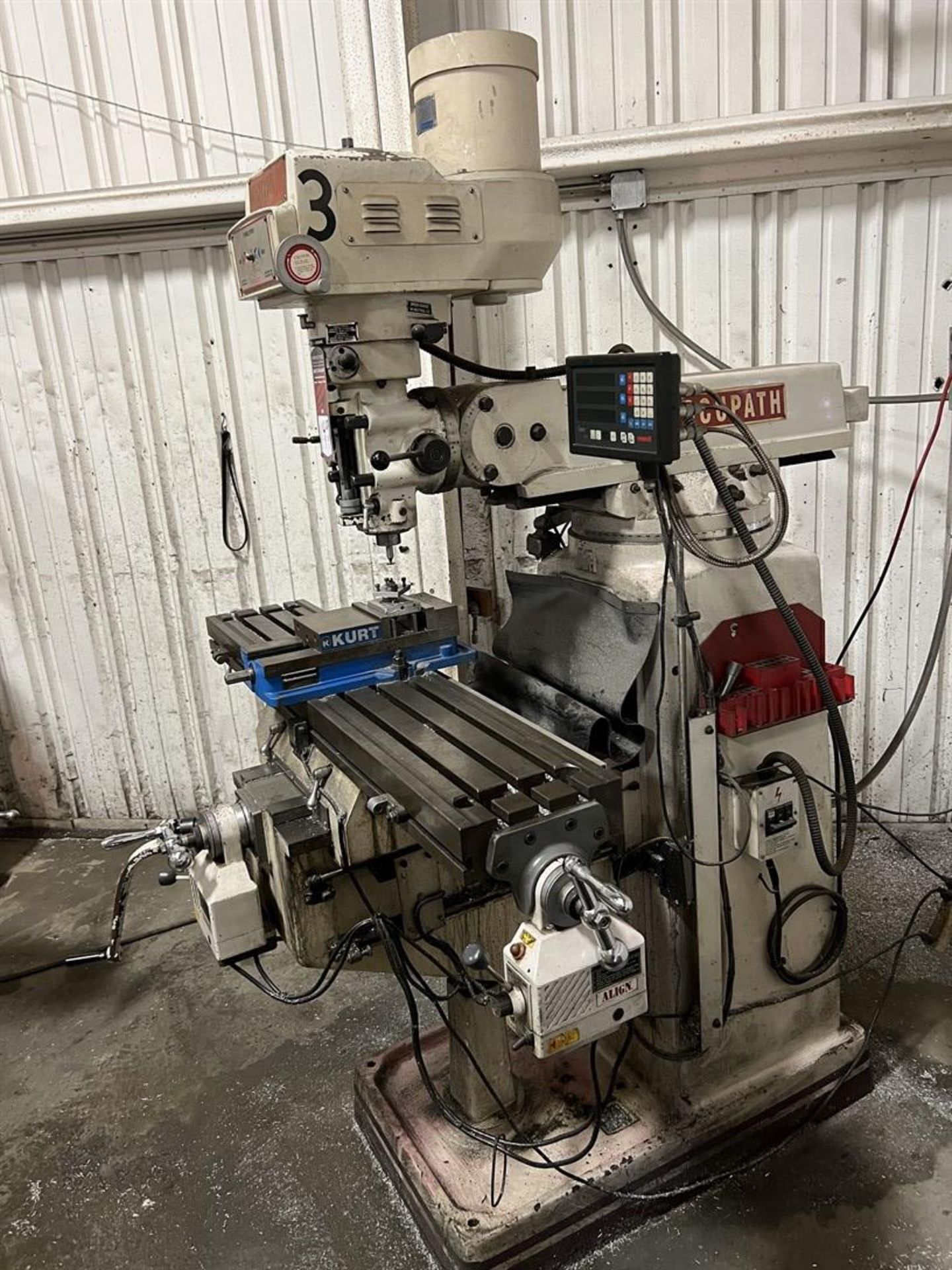 ACCUPATH II AC-3KV Milling Machine, s/n 2001018, 10” x 54” Table, Power Feeds, 3 HP, Newall Topaz - Image 2 of 9