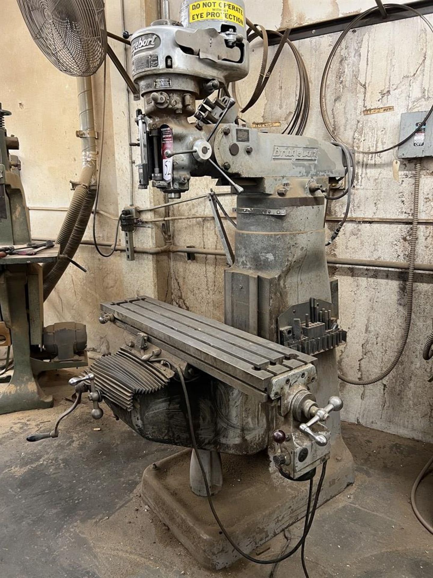 BRIDGEPORT Milling Machine, s/n 1498862, 9” x 42” Table, 80-2720 Spindle Speed, Power Feed, 1.5 HP