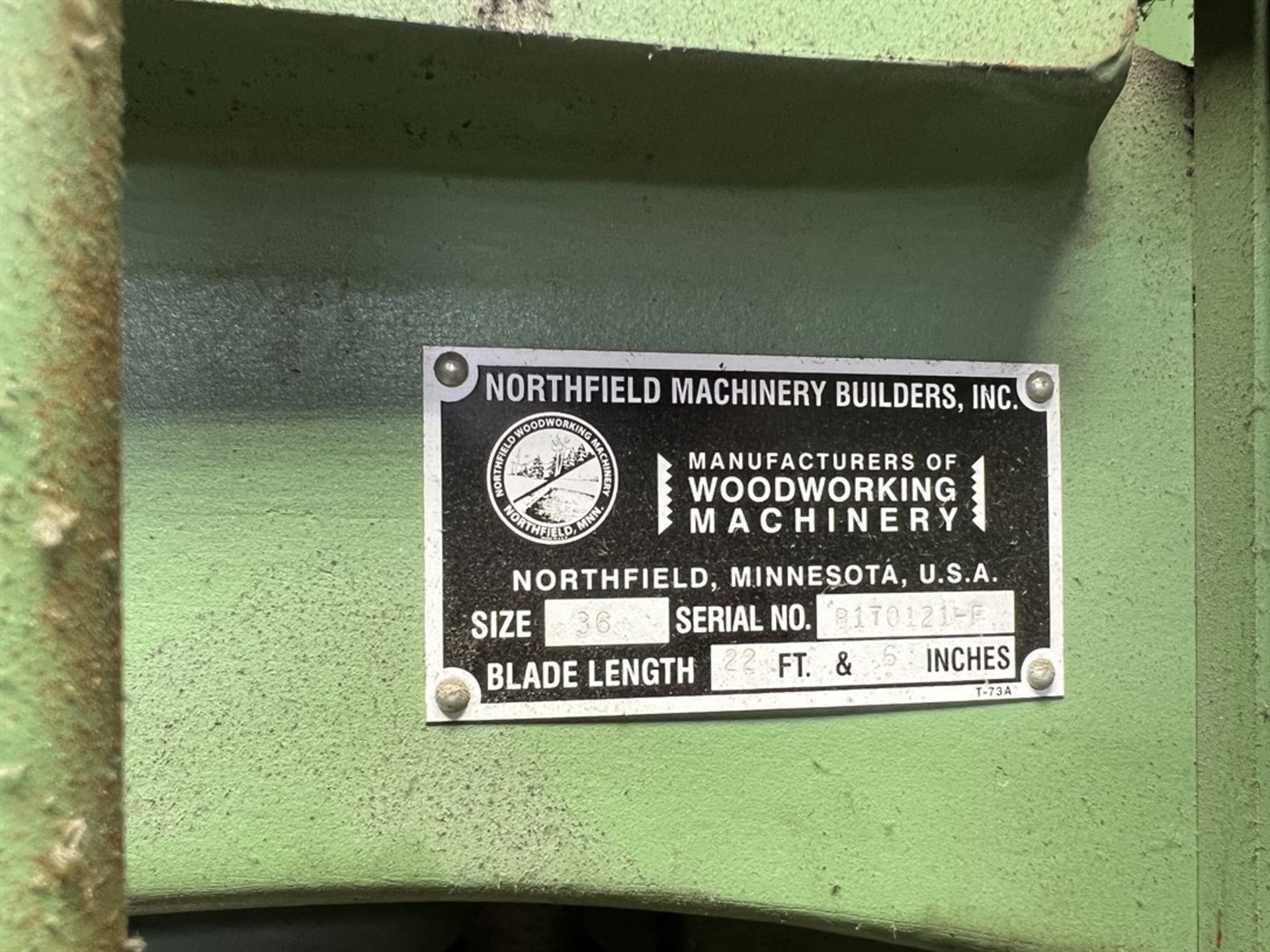 NORTHFIELD 36 Vertical Bandsaw, s/n B170121-F - Image 5 of 5