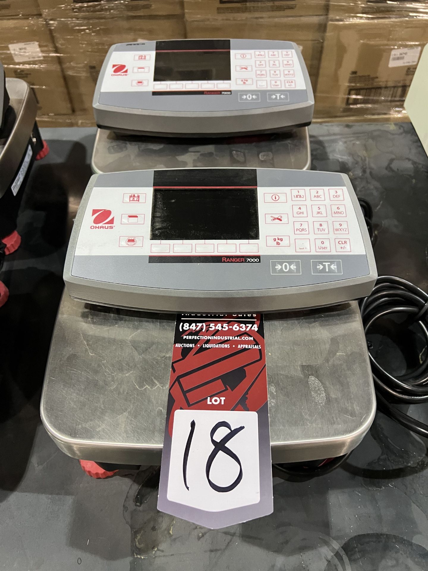 Lot of (2) OHAUS Ranger 7000 Digital Bench Top Scales - Image 2 of 3