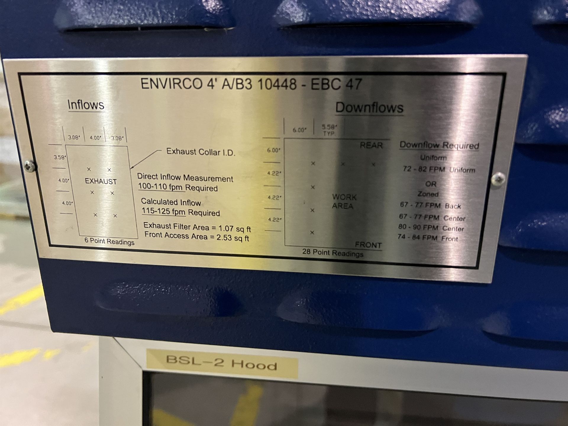 ENVIRCO 10448 Biological Safety Cabinet, s/n 2011024 - Image 3 of 5