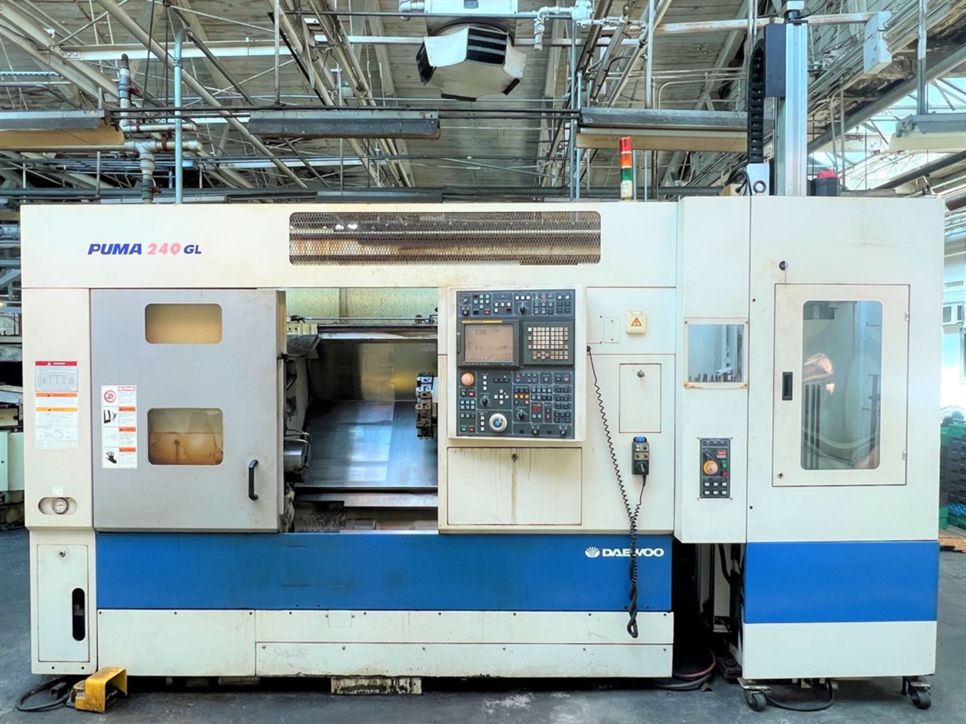 2004 DAEWOO PUMA 240 BGL Turning Center, s/n PM240617, w/ FANUC 21i-TB Control, 8” 3-Jaw Chuck, 12-