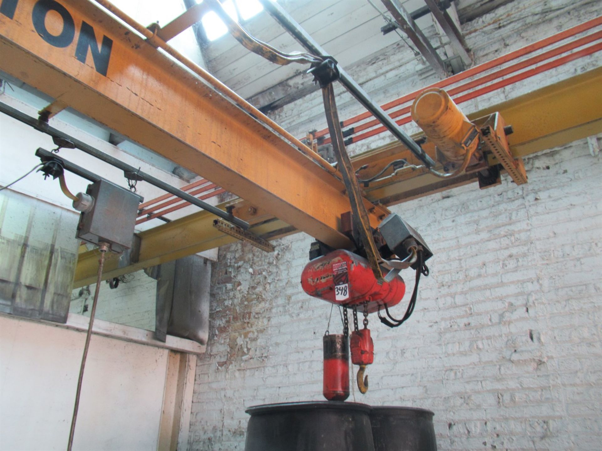 ILLINOIS Bridge Crane System, 2 Ton Cap, 19' span x 117' long, Electric Hoist w/ Pendant Control